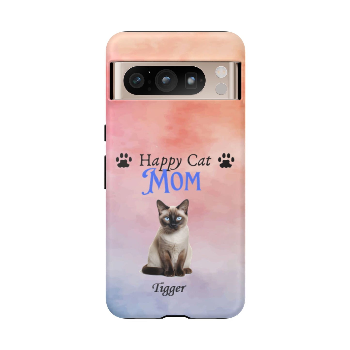 Happy Cat Mom - Personalized - Whimsical Phone Cases - Mother's Day