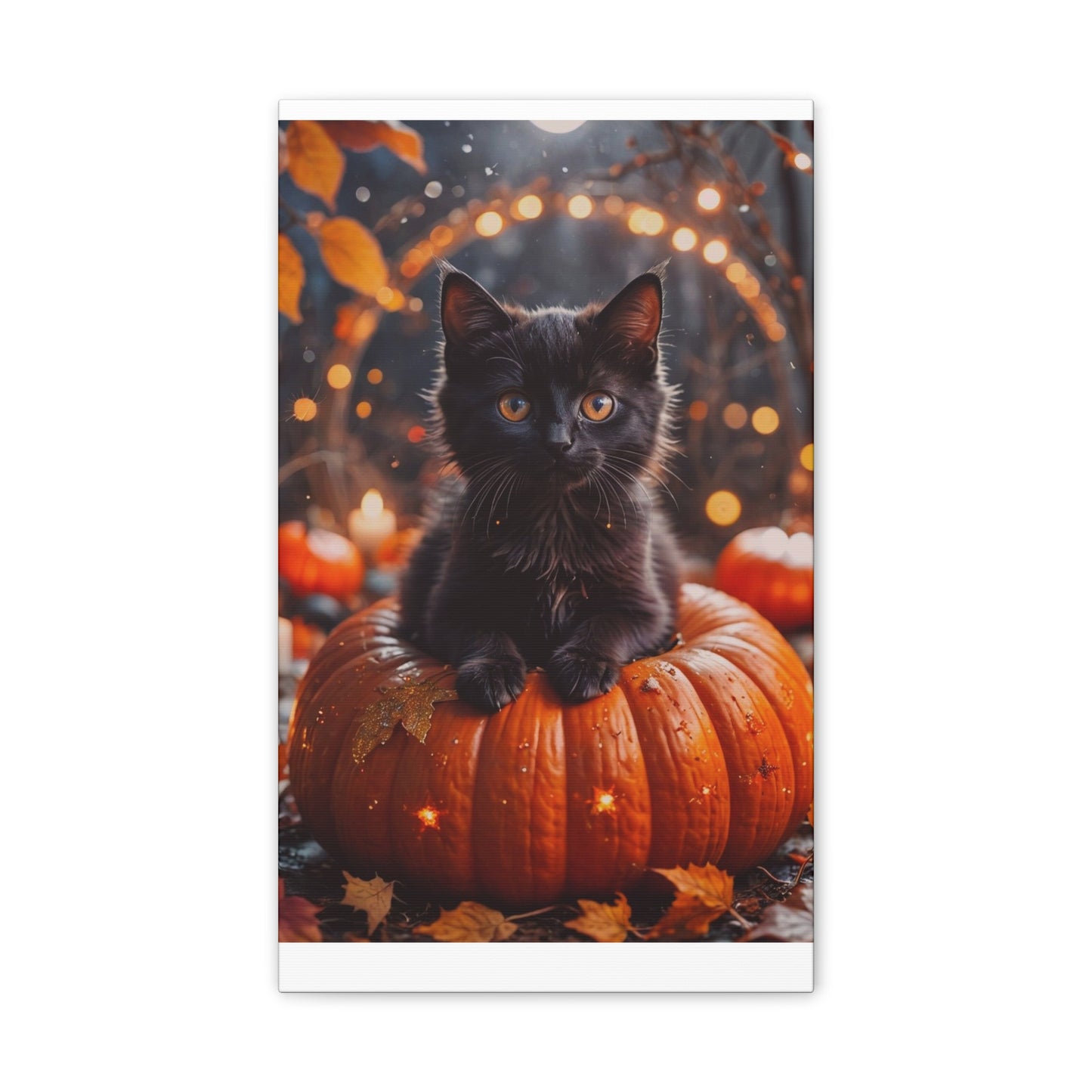 Kitty in Pumkin - Canvas Stretched, 0.75" - Halloween