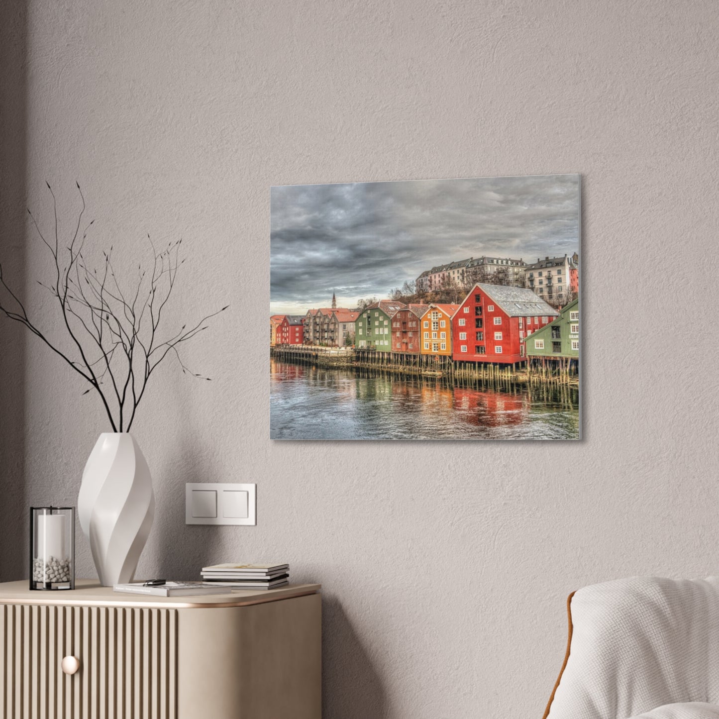 Dock Houses - Canvas Stretched, 0.75"