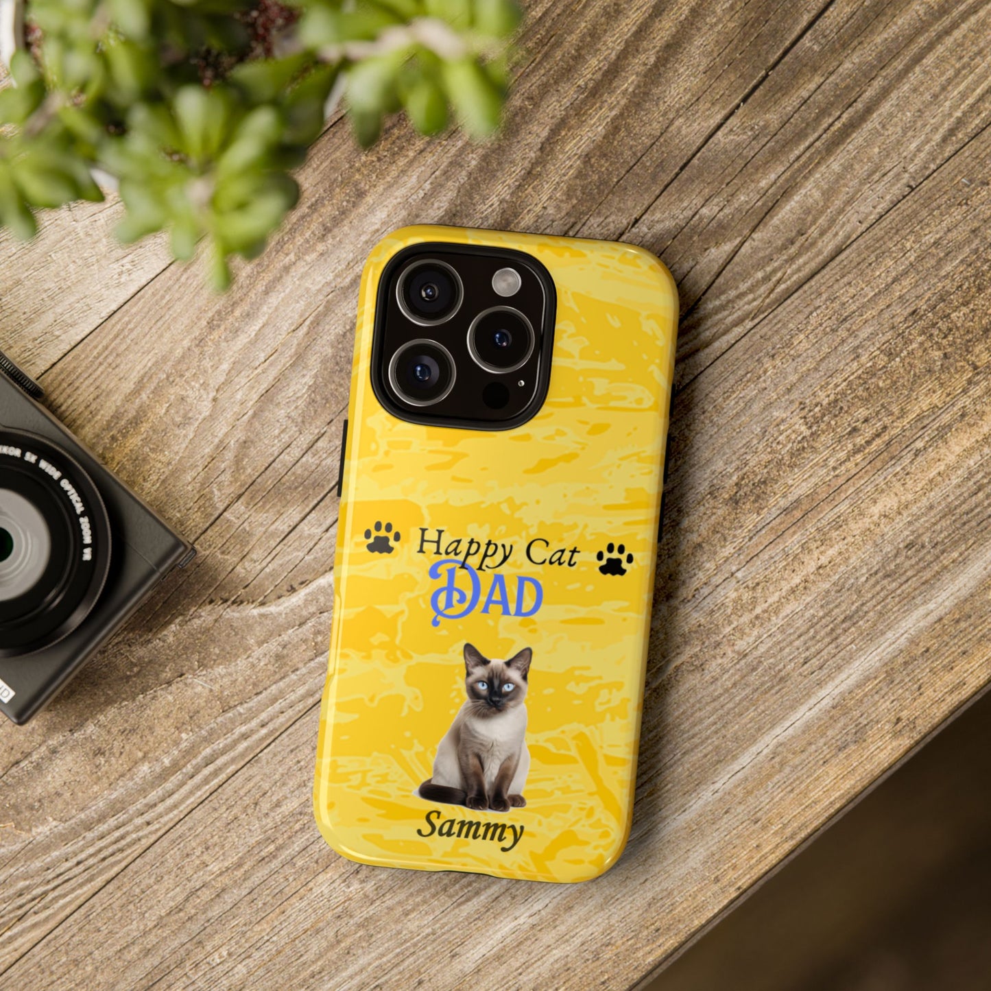 Happy Cat Dad - Personalized - Whimsical Phone Cases - Father's Day