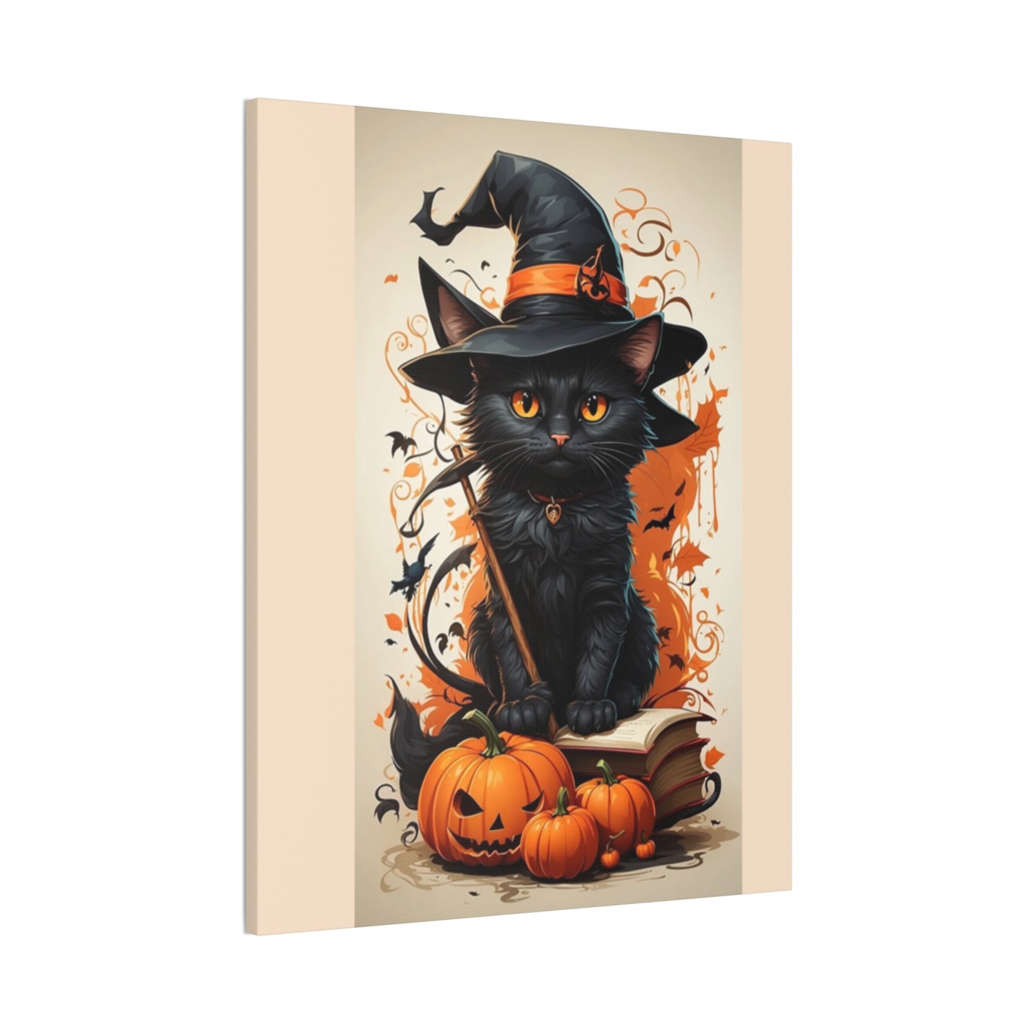 Black Cat - Canvas Stretched, 0.75" - Halloween