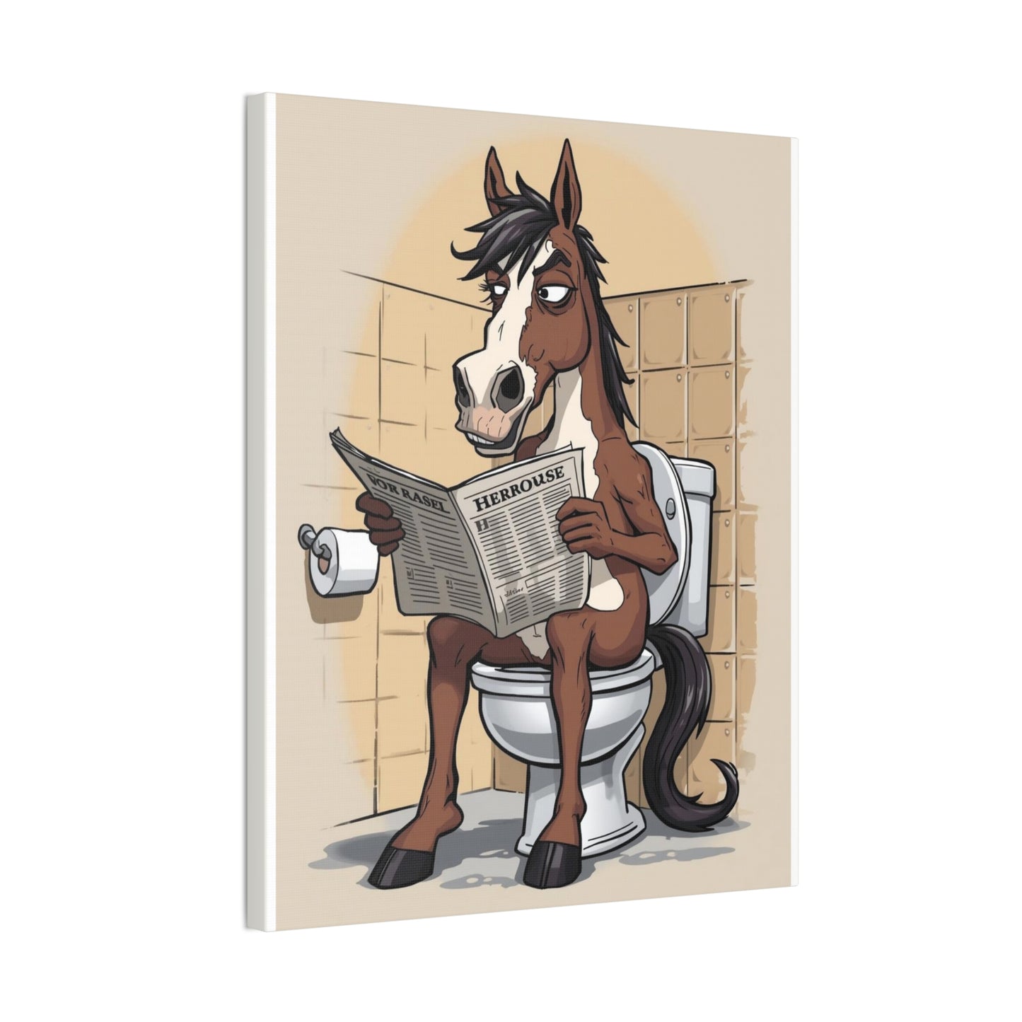Horse on the can - Canvas Stretched, 0.75" - Wall Art 2026 - Bathroom Humor
