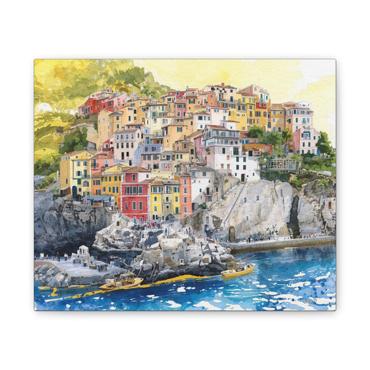 Italian Coastal City - Canvas Stretched, 0.75" - Wall Art 2026 - Scenes
