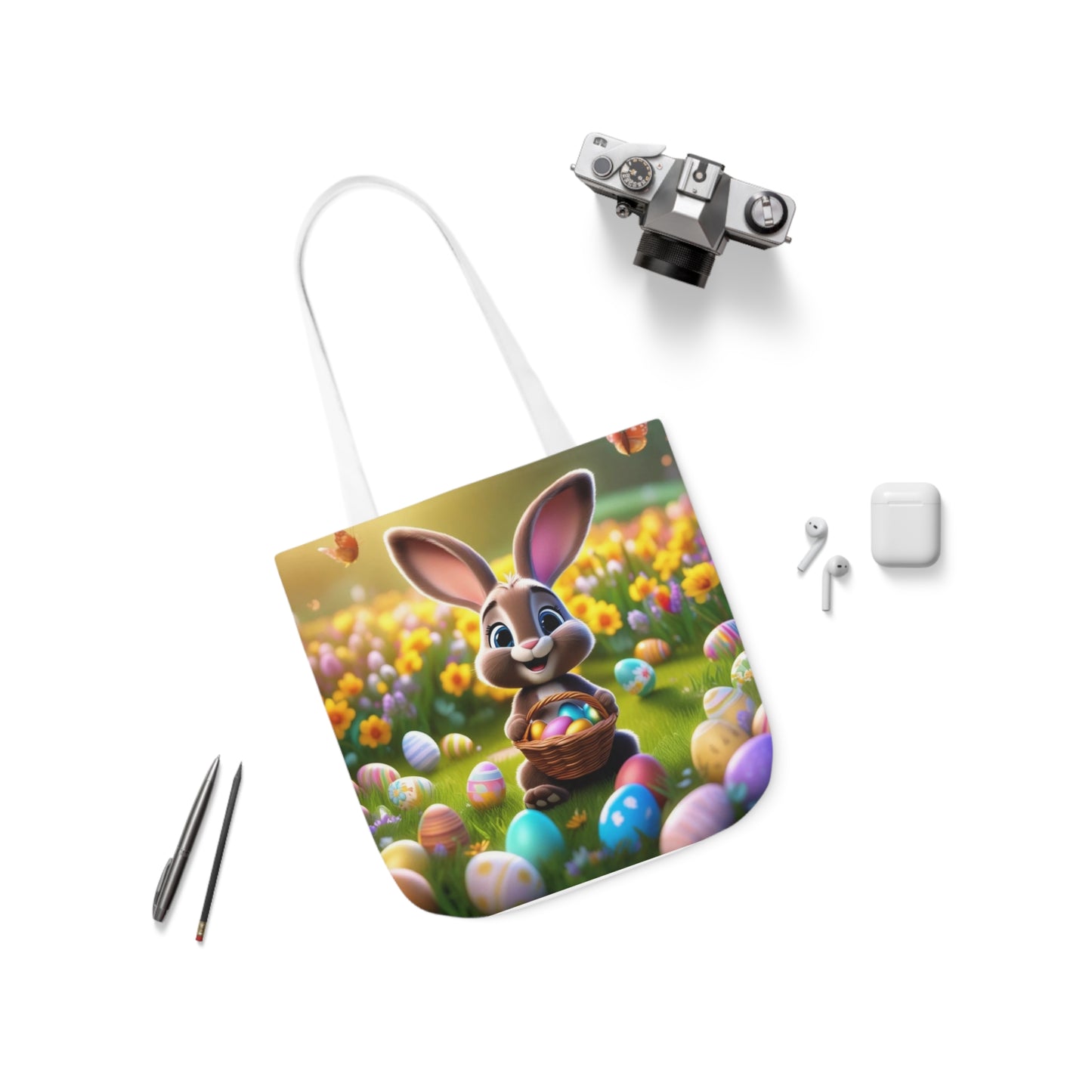 Easter - Canvas Tote Bag, 5-Color Straps