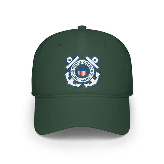 US Coast Guard - Low Profile Baseball Cap - Military - Father's Day - Veteran