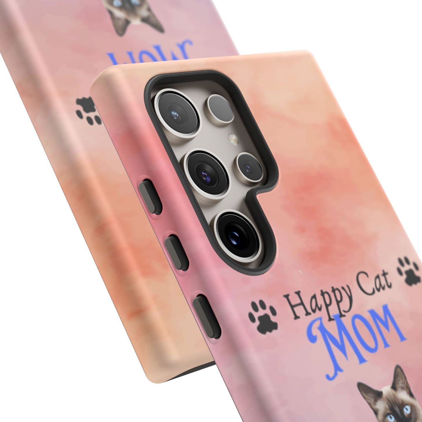 Happy Cat Mom - Personalized - Whimsical Phone Cases - Mother's Day