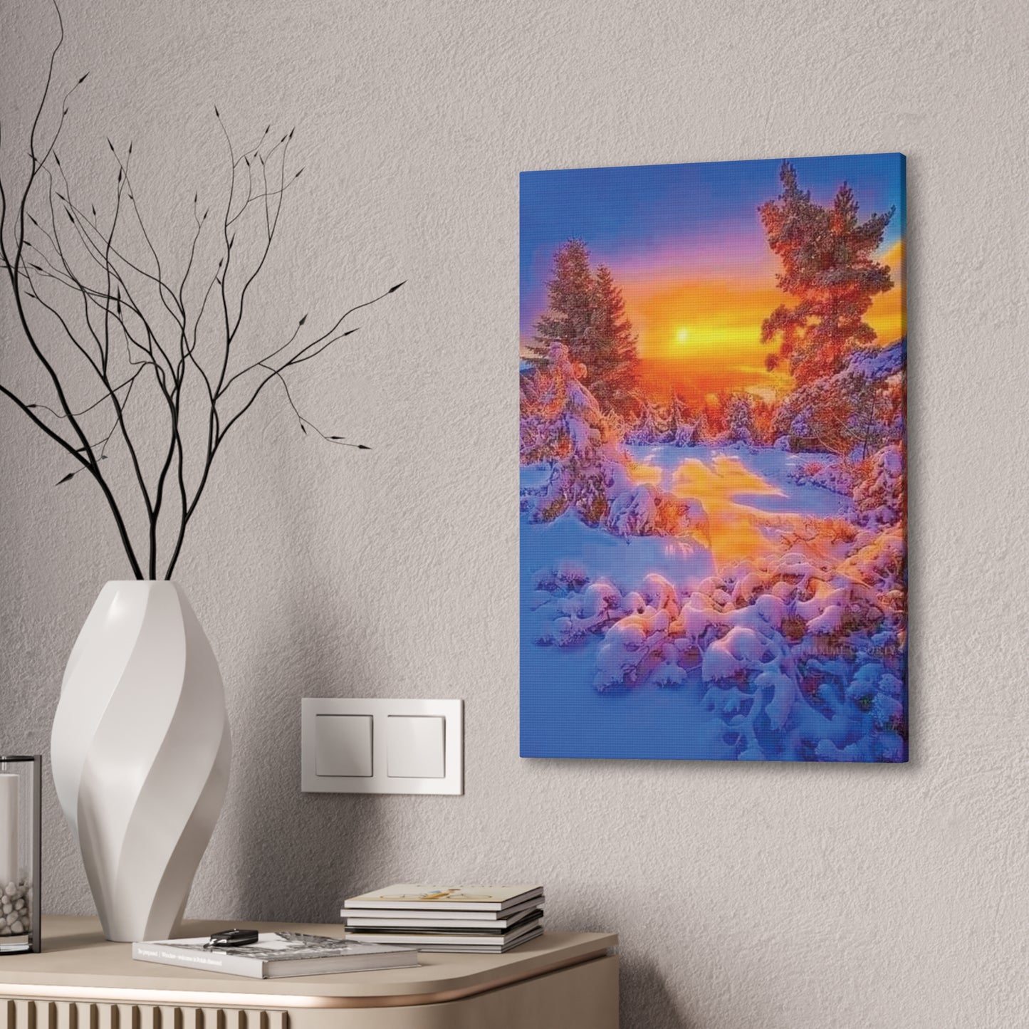 Winter Sunset - Canvas Stretched, 0.75"