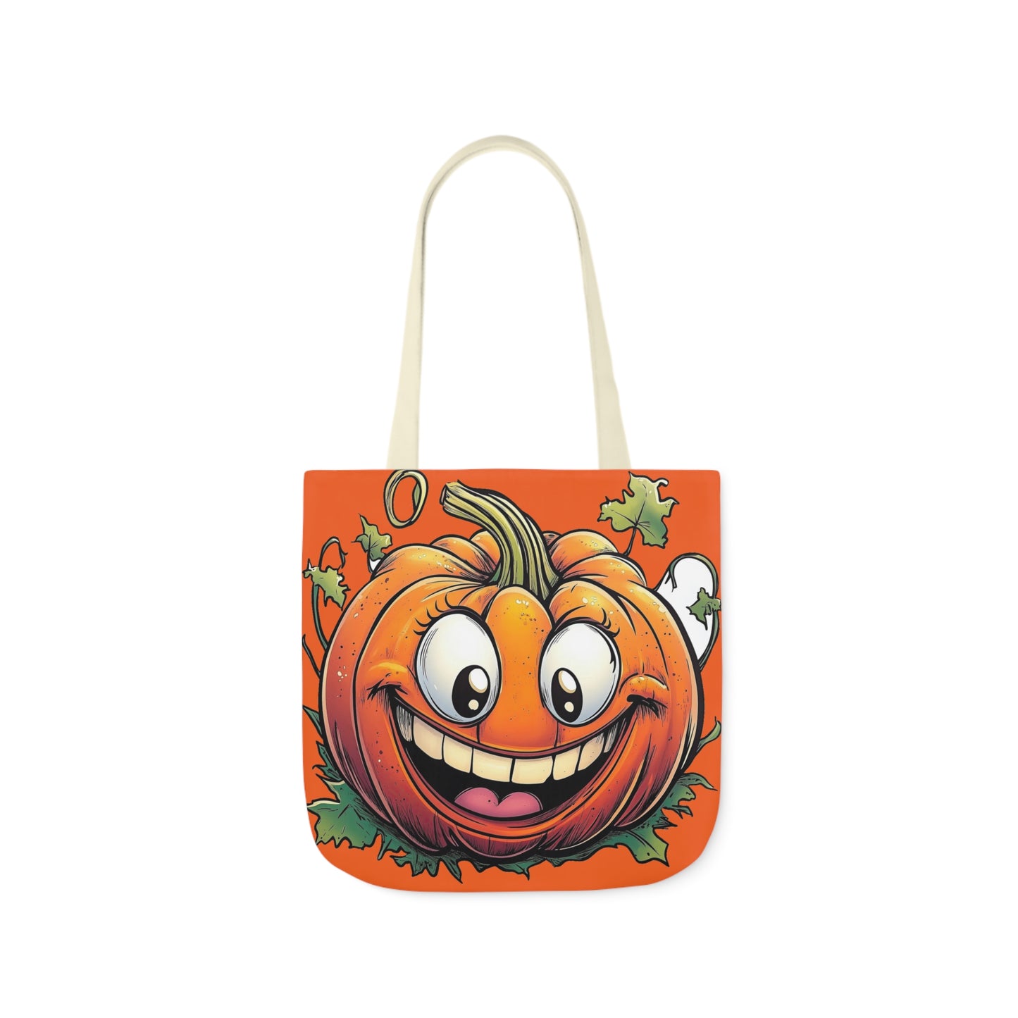 Happy Pumpkin - Canvas Tote Bag, 5-Color Straps - Halloween