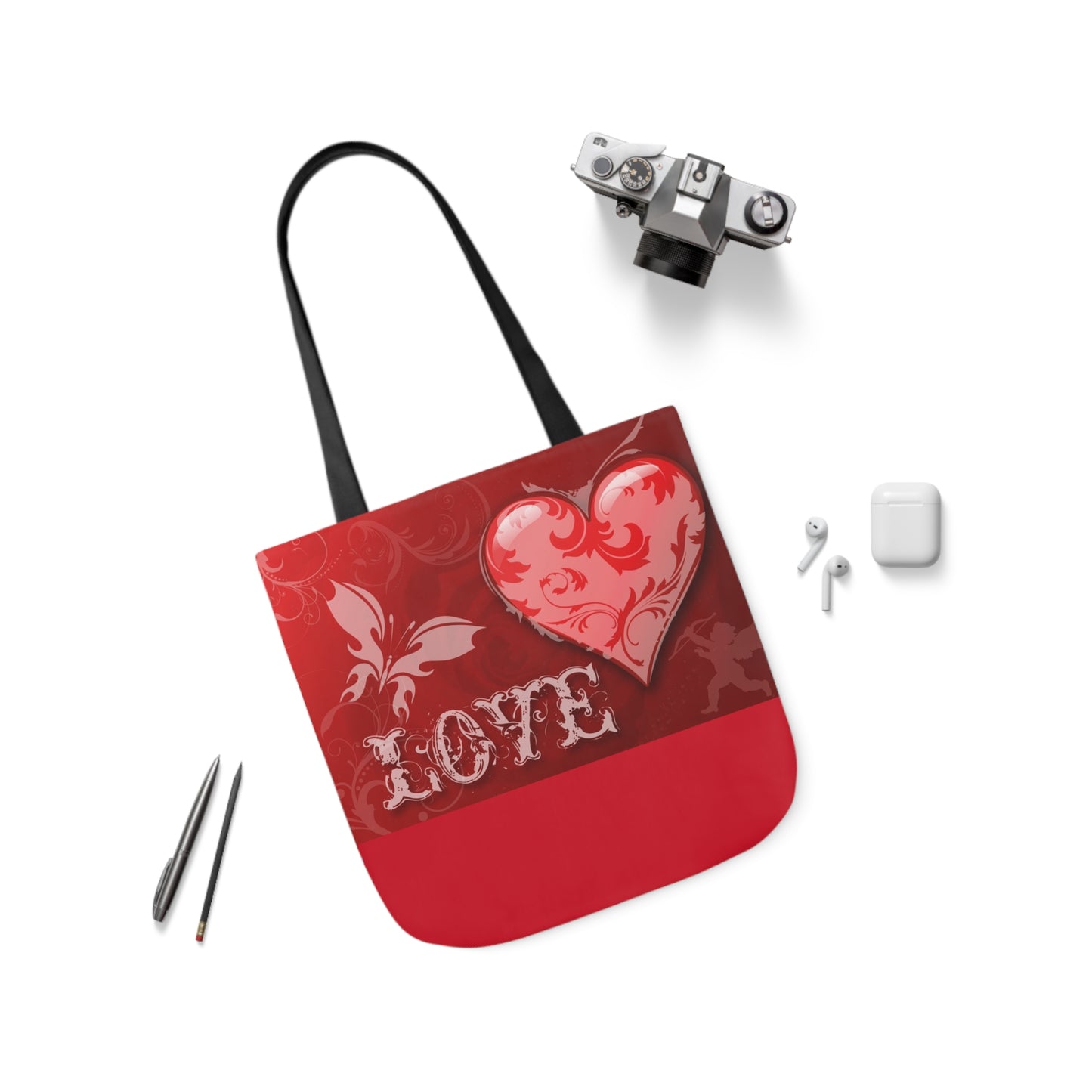 Valentines - Canvas Tote Bag, 5-Color Straps