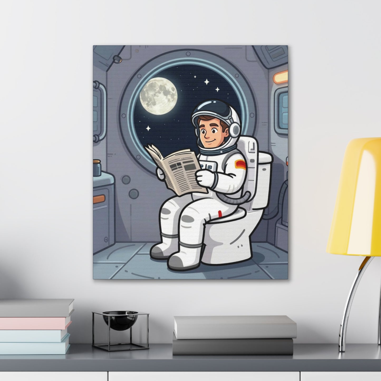 Space Library - Canvas Stretched, 0.75" - Wall Art 2026 - Bathroom Humor
