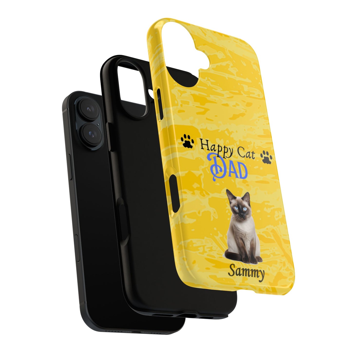 Happy Cat Dad - Personalized - Whimsical Phone Cases - Father's Day