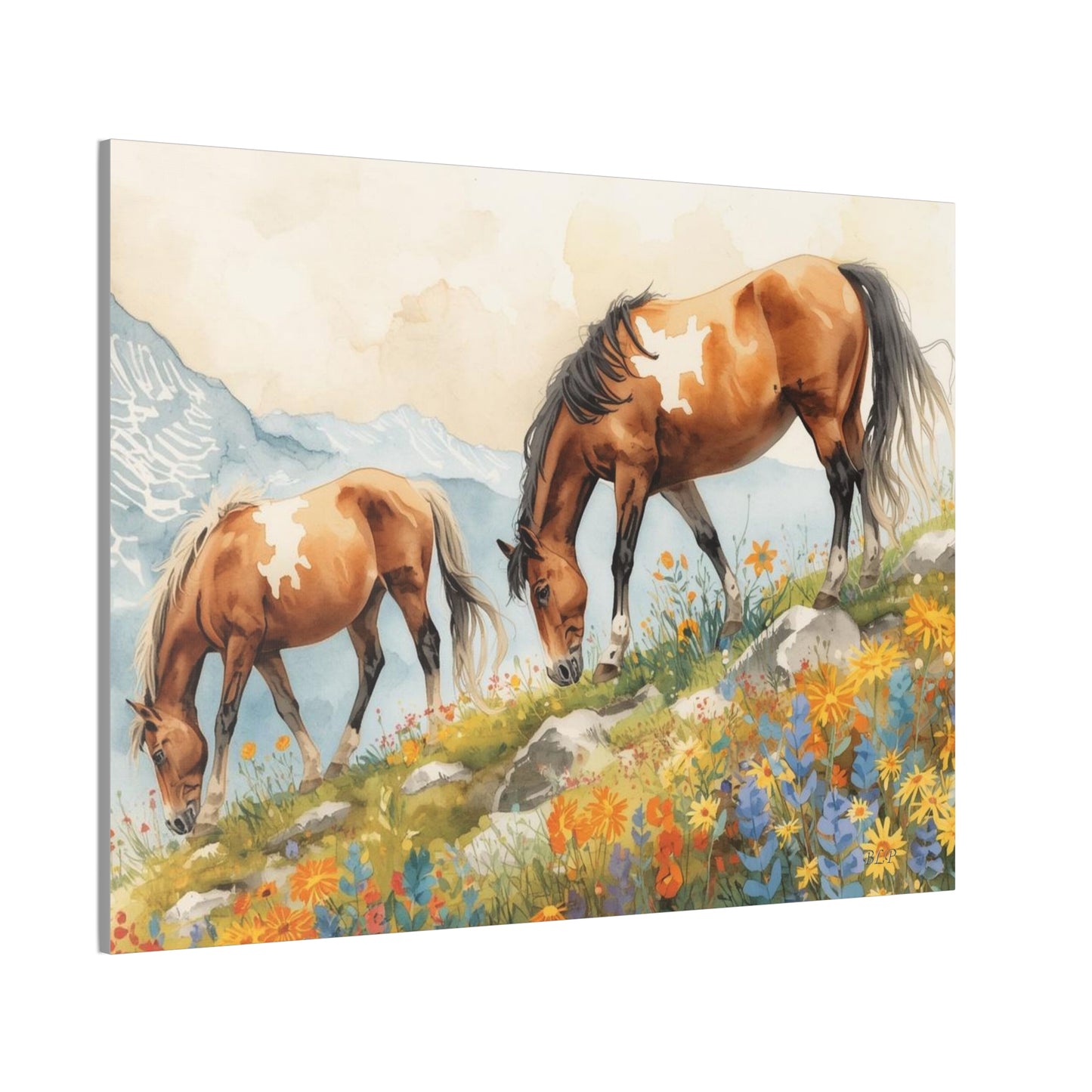 Horses Grazing - Canvas Stretched, 0.75" - Wall Art 2026 - Animals
