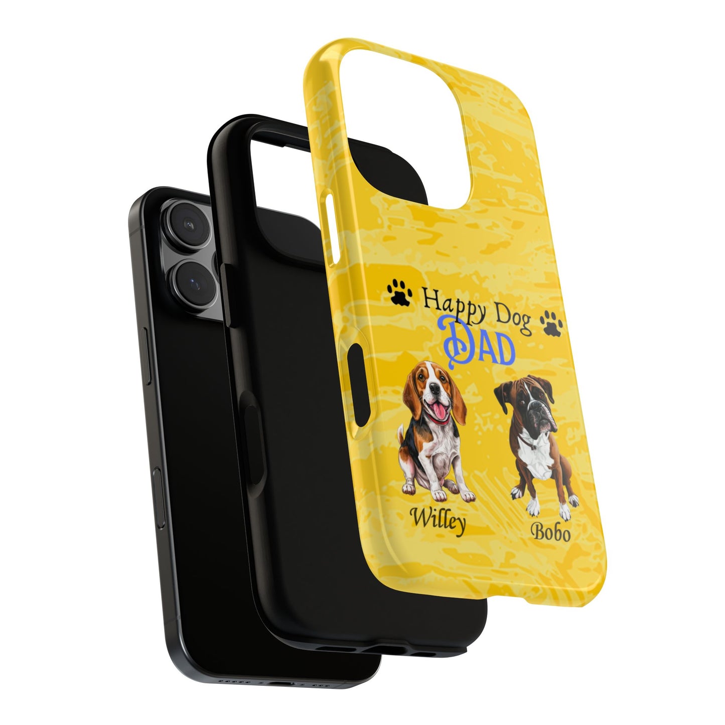 Happy Dog Dad - Personalized - Whimsical Phone Cases - Father's Day