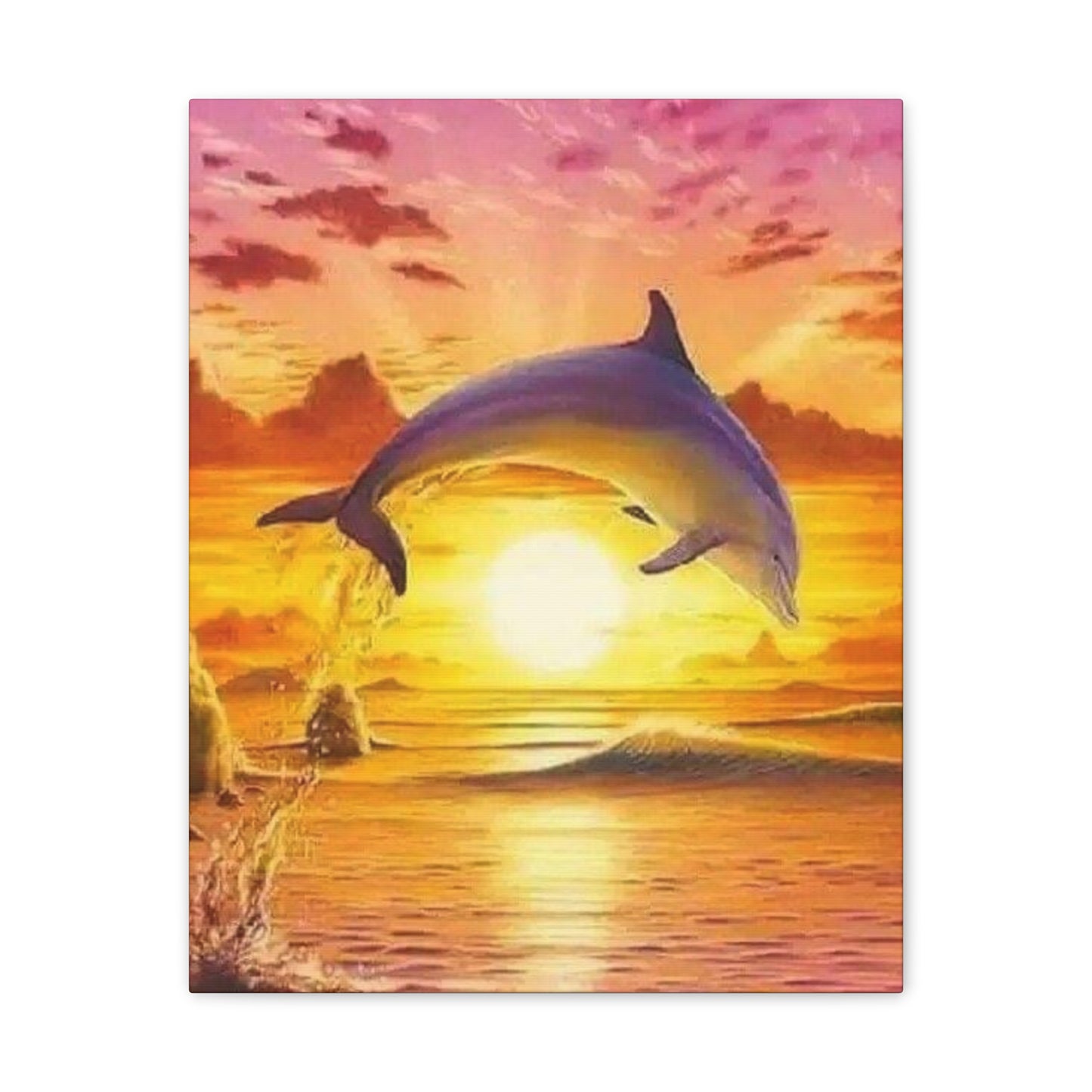 Dolphin - Canvas Stretched, 0.75"