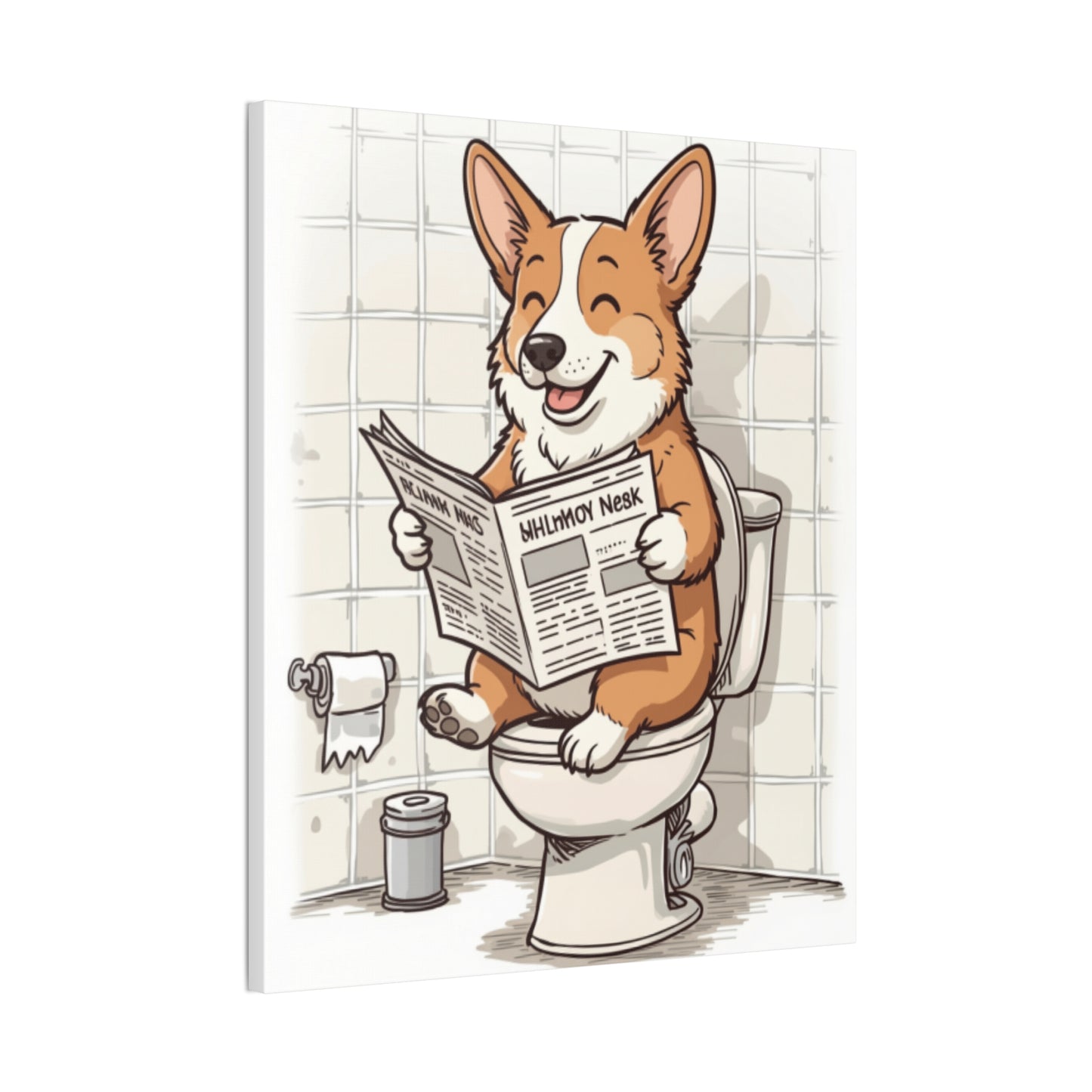 Corgi 0n the Pot - Canvas Stretched, 0.75"- Wall Art - 2026 - Bathroom Humor