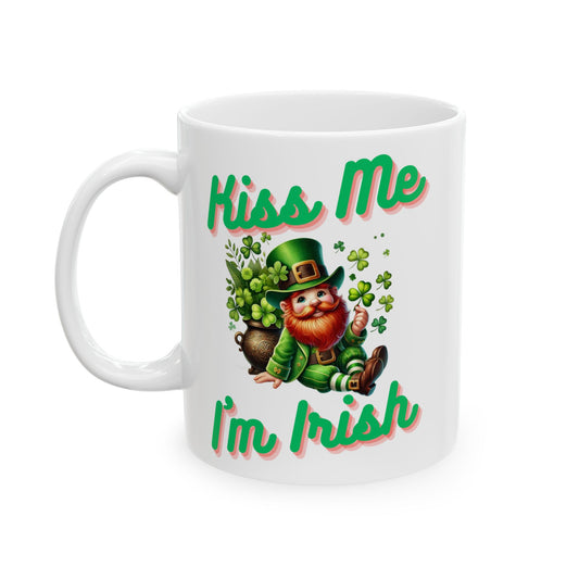 Kiss Me I'm Irish - Ceramic Mug, (11oz, 15oz) - St. Patrick's Day - Mugs and Tumblers