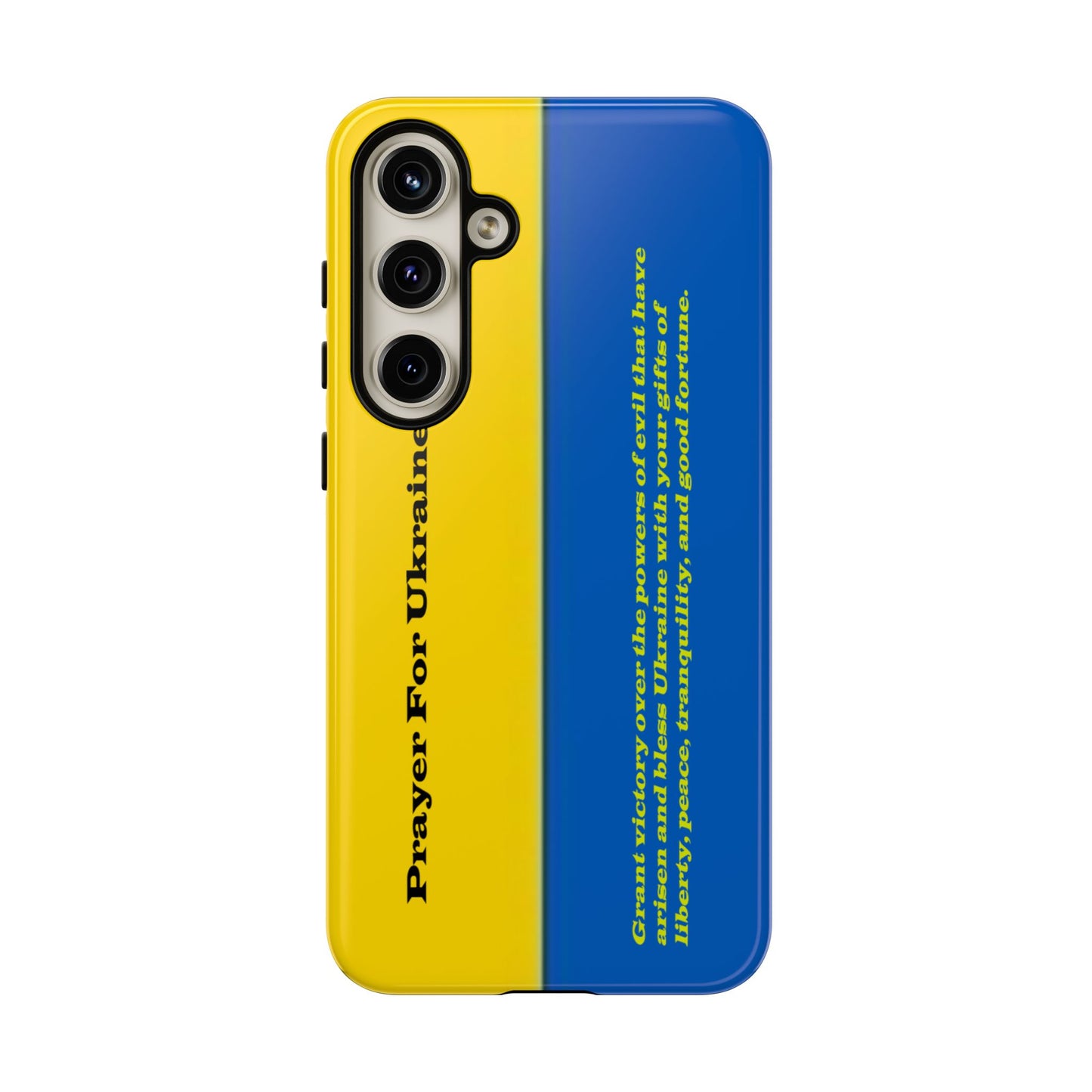 Flag of Ukraine with Prayer - Flag Phone Cases