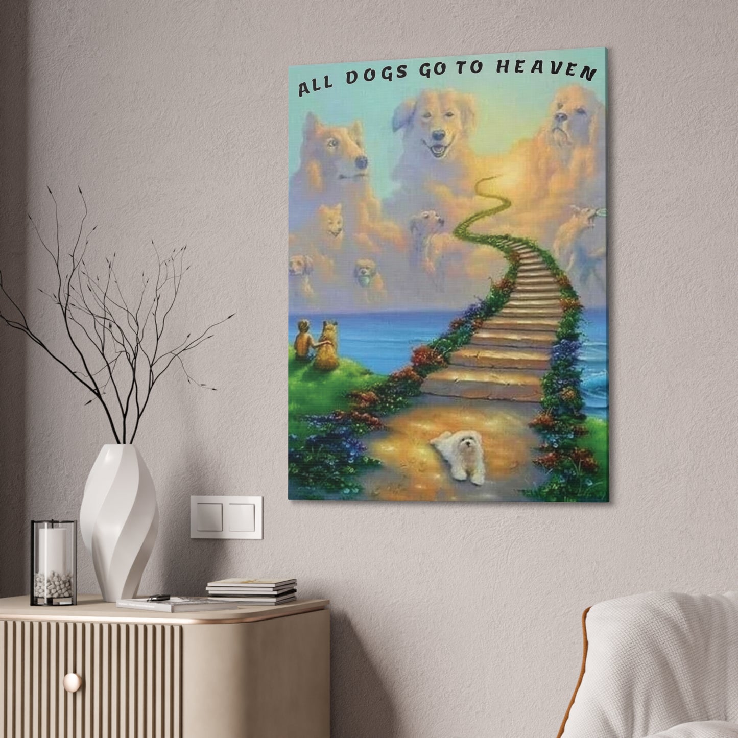 All Dogs Go to Heaven - Canvas Stretched, 0.75"