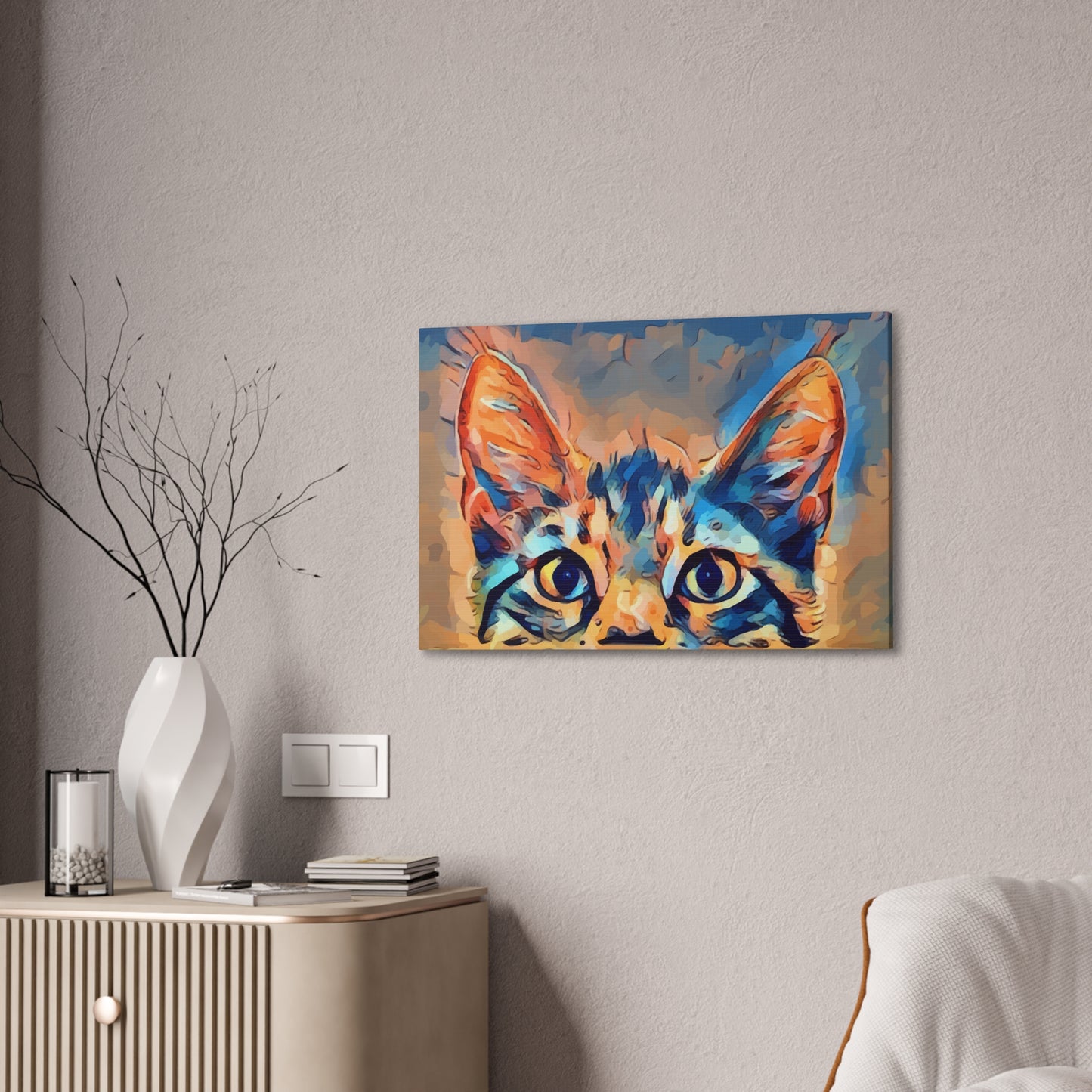 Spying Kitty - Canvas Stretched, 0.75"