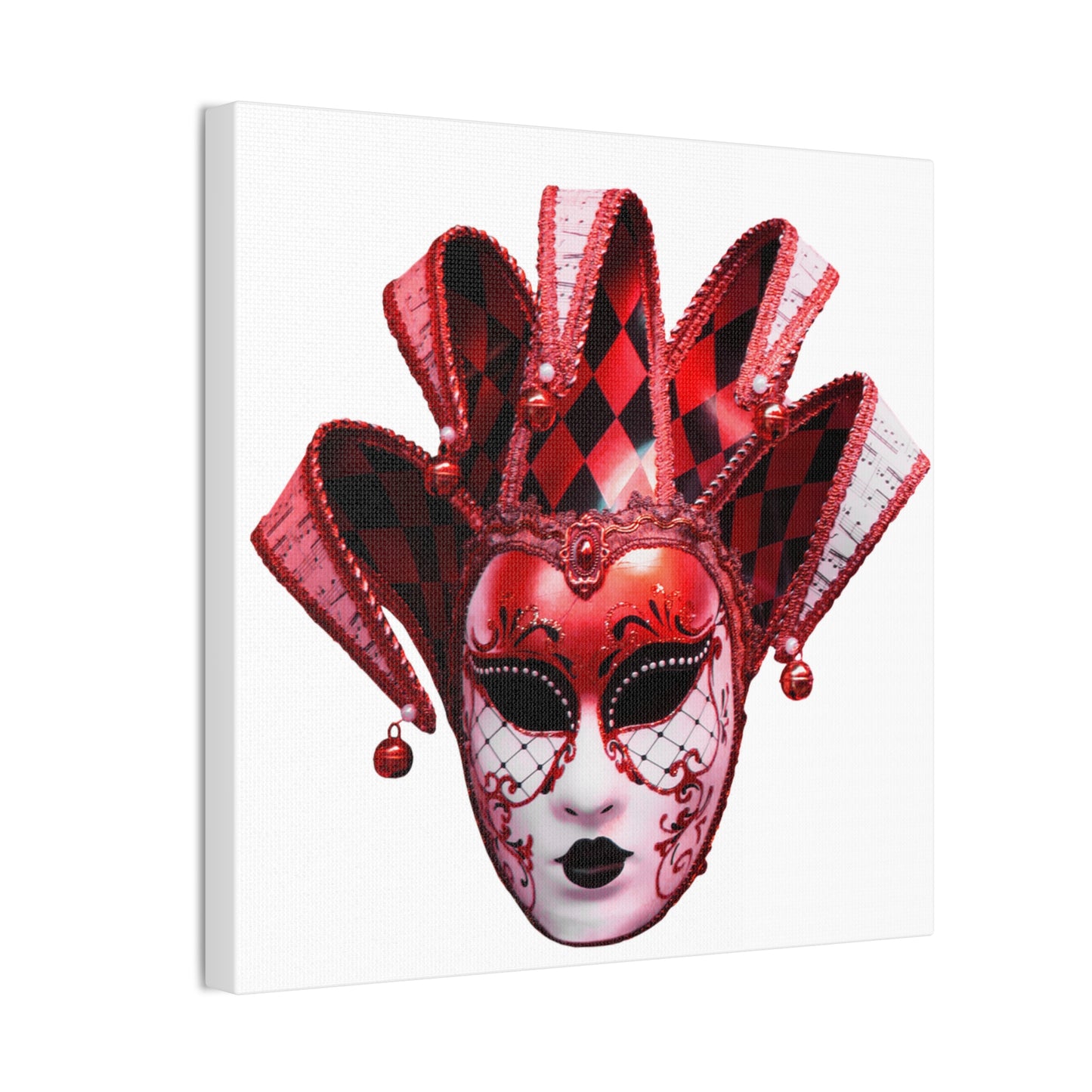 Red Carnival Mask - Canvas Stretched, 0.75"