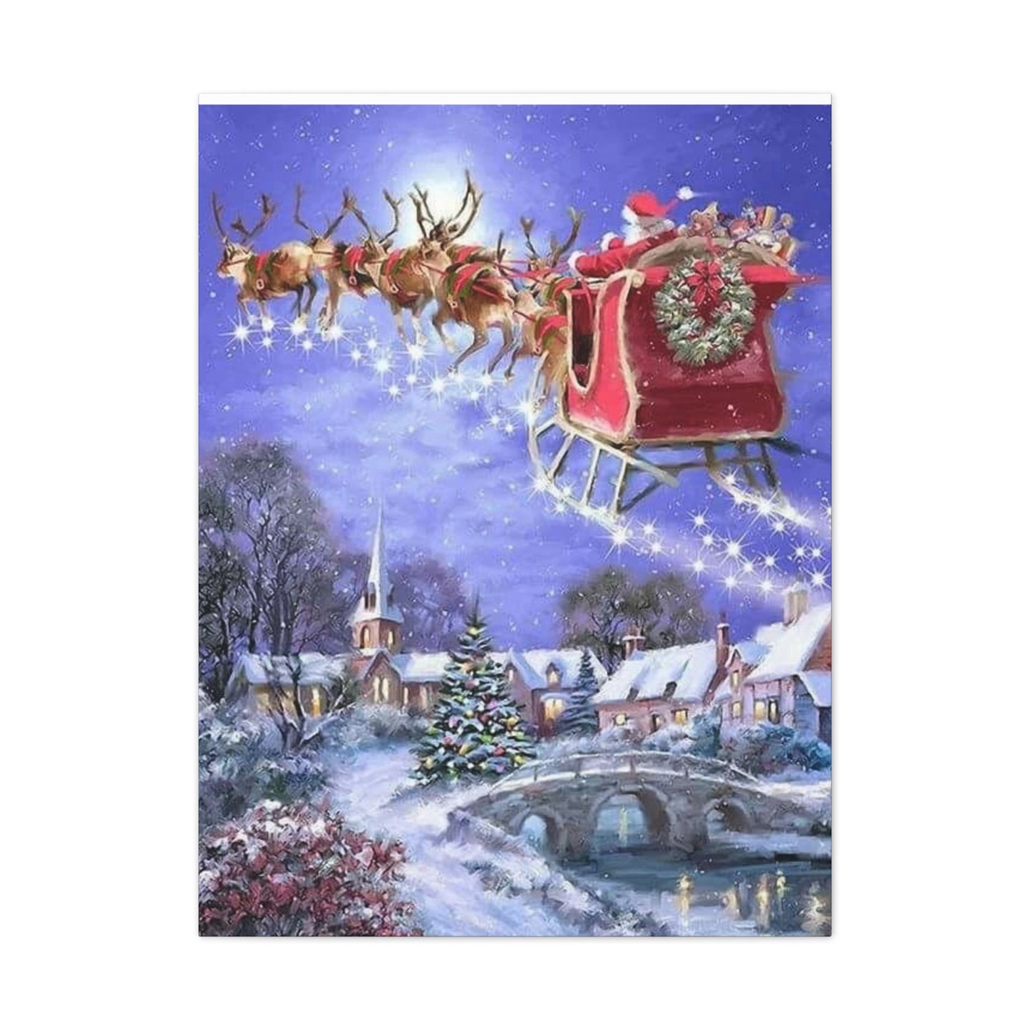 Santa's Coming - Canvas Stretched, 0.75" Christmas