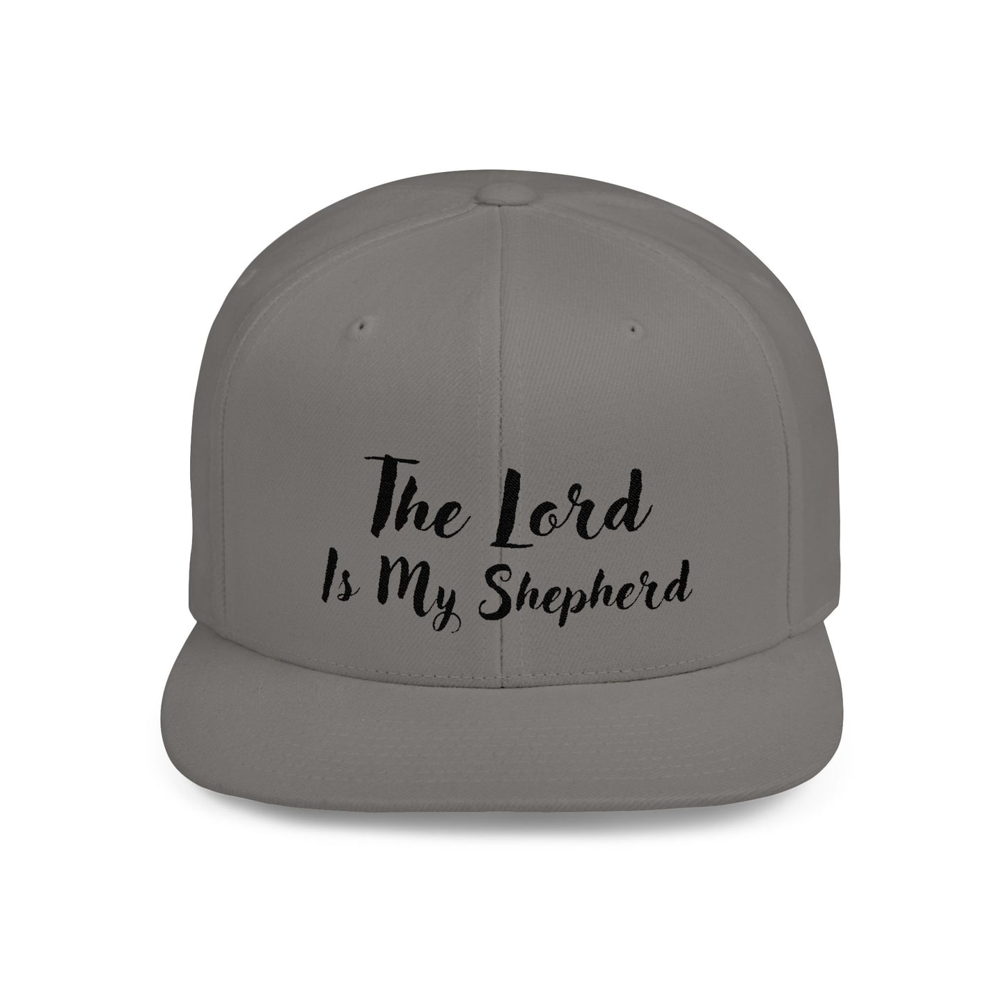 The Lord is My Shepherd - Black - Embroidered - Flat Bill Snapback - Base Ball Cap - Easter - Mother's Day - Father's Day