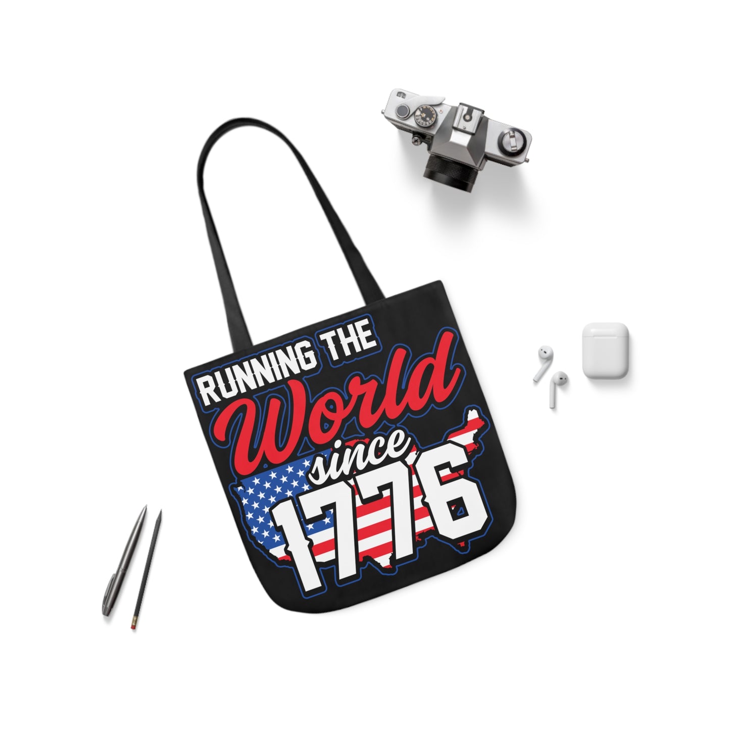 Running the World - Canvas Tote Bag, 5-Color Straps