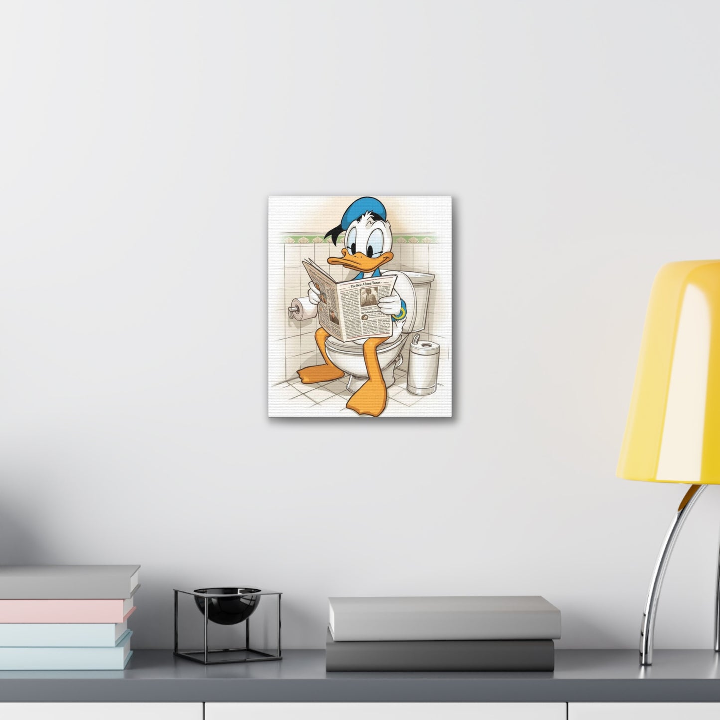Duck in the Library - Canvas Stretched, 0.75 - Wall Art 2026 - Bathroom Humor"