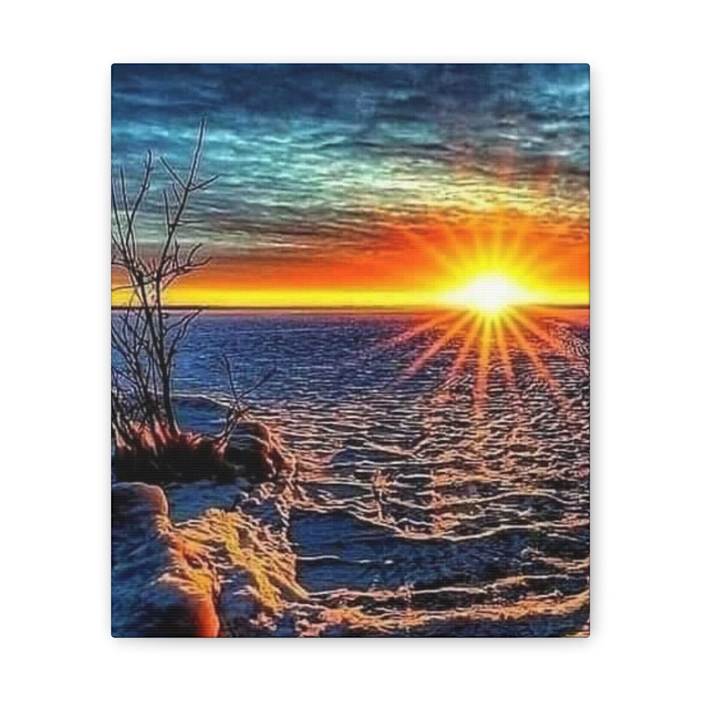 Sunrise on the Ocean - Canvas Stretched, 0.75"