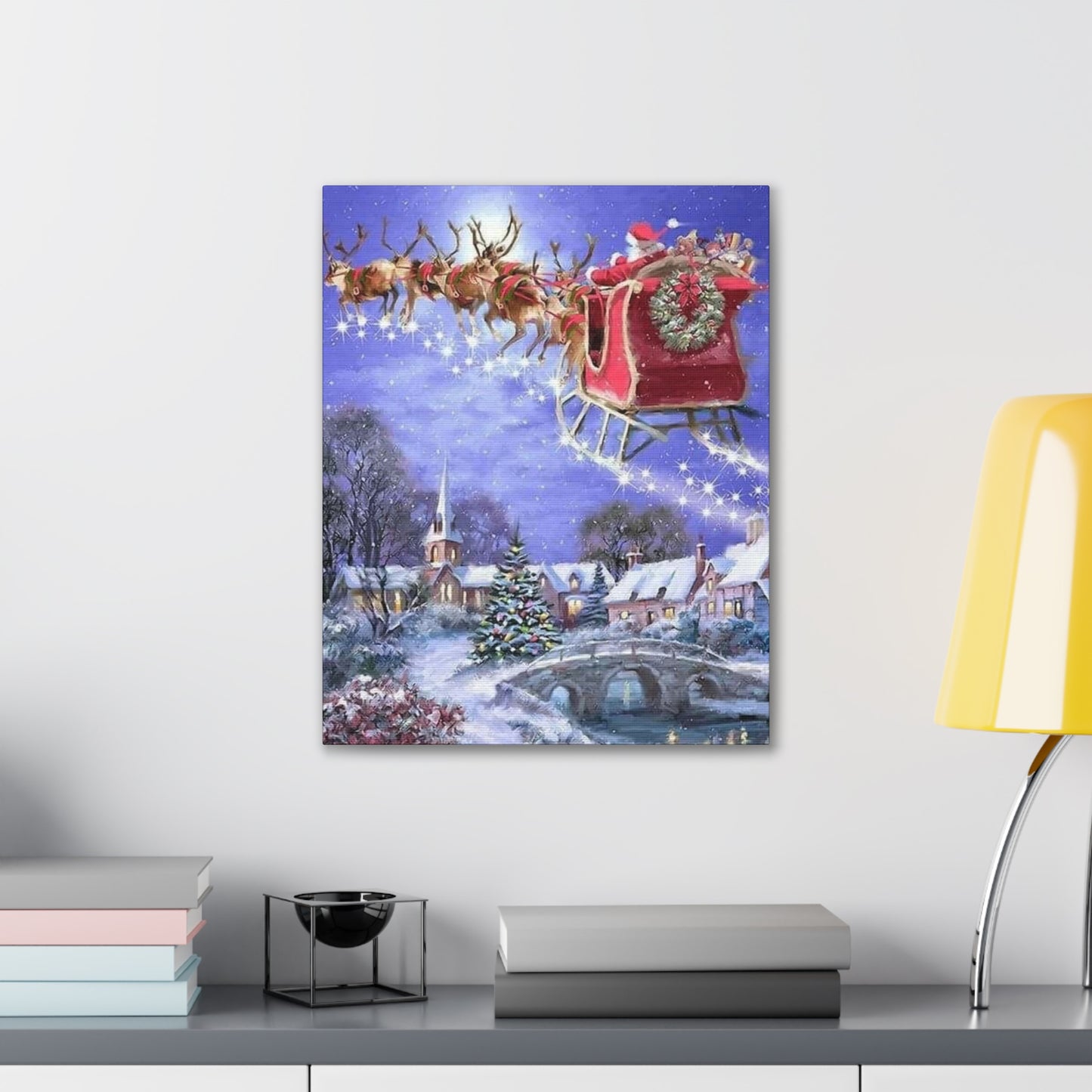 Santa's Coming - Canvas Stretched, 0.75" Christmas