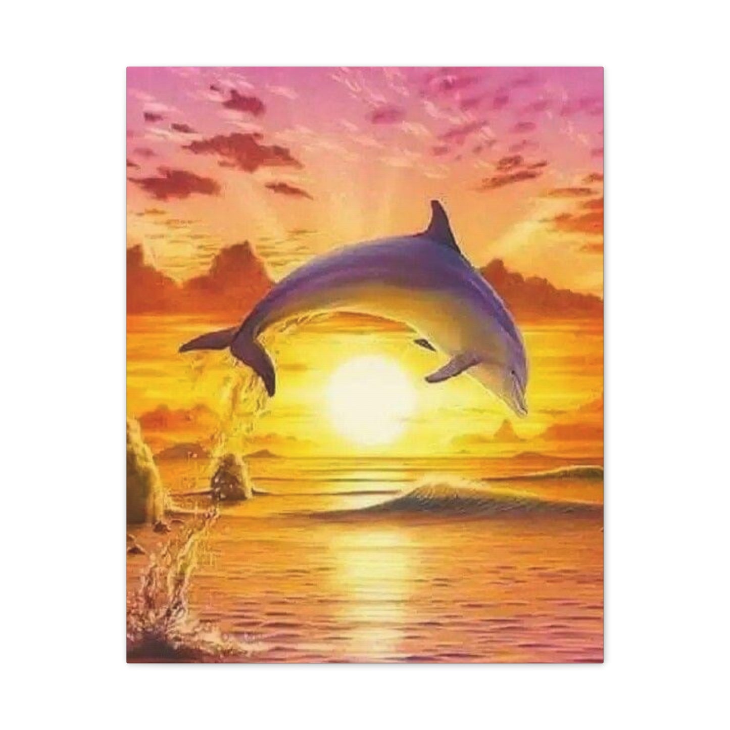 Dolphin - Canvas Stretched, 0.75"