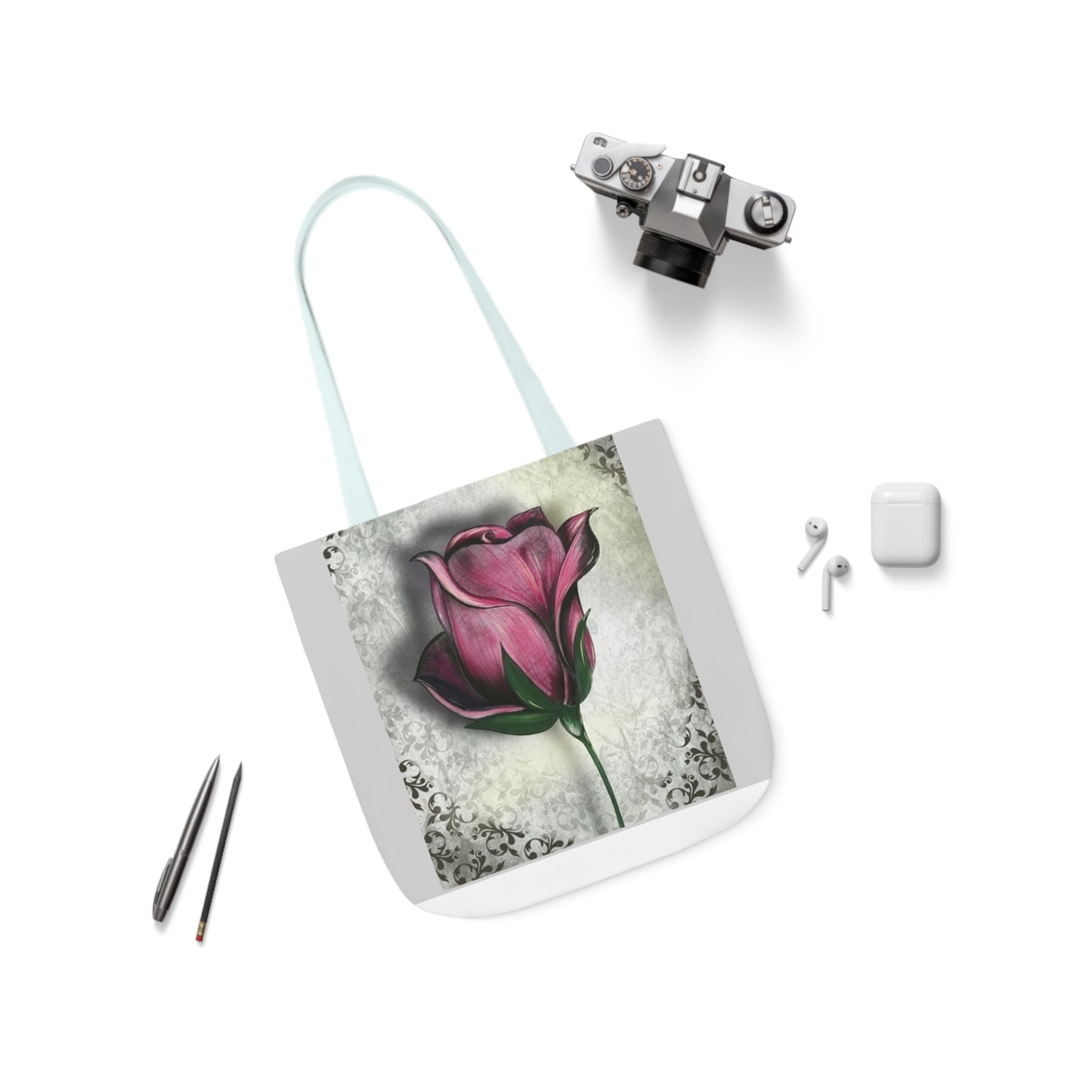 Rose - Canvas Tote Bag, 5-Color Straps