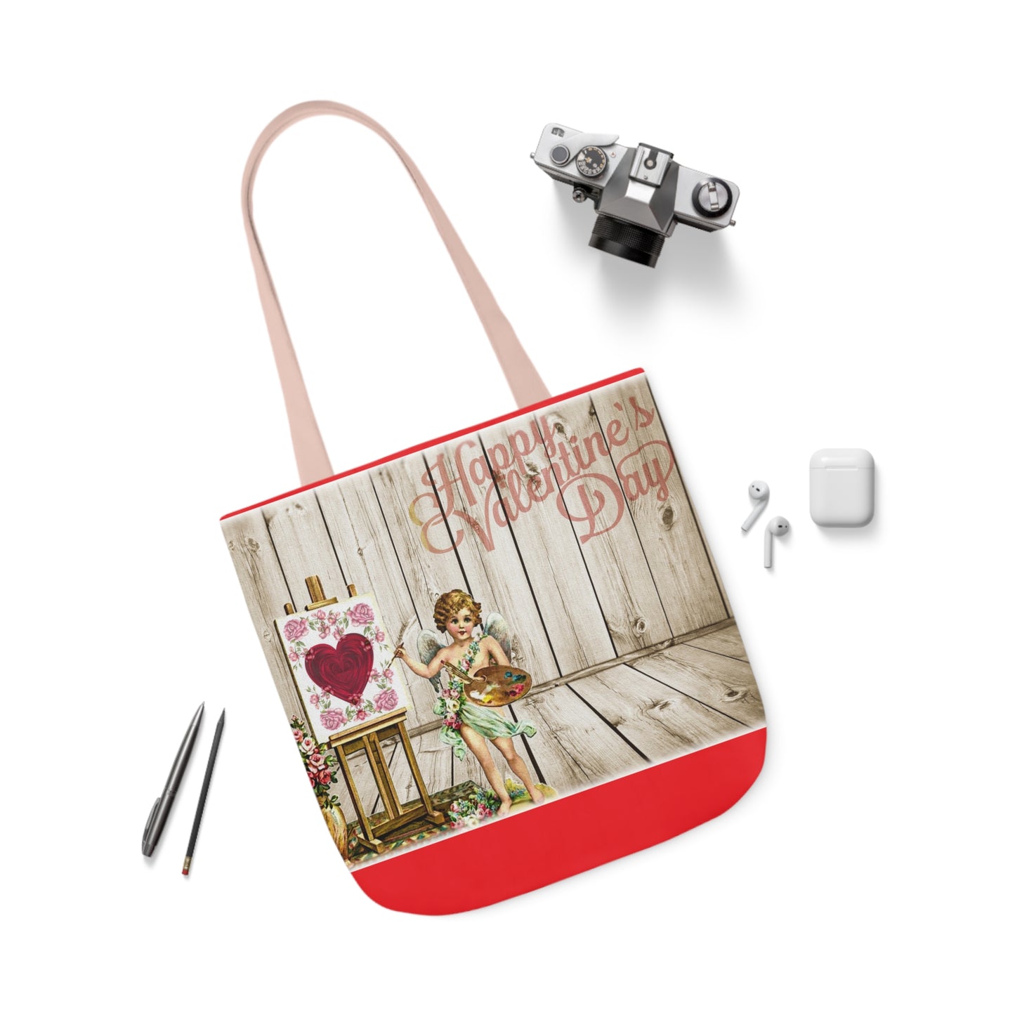 Valentines - Canvas Tote Bag, 5-Color Straps