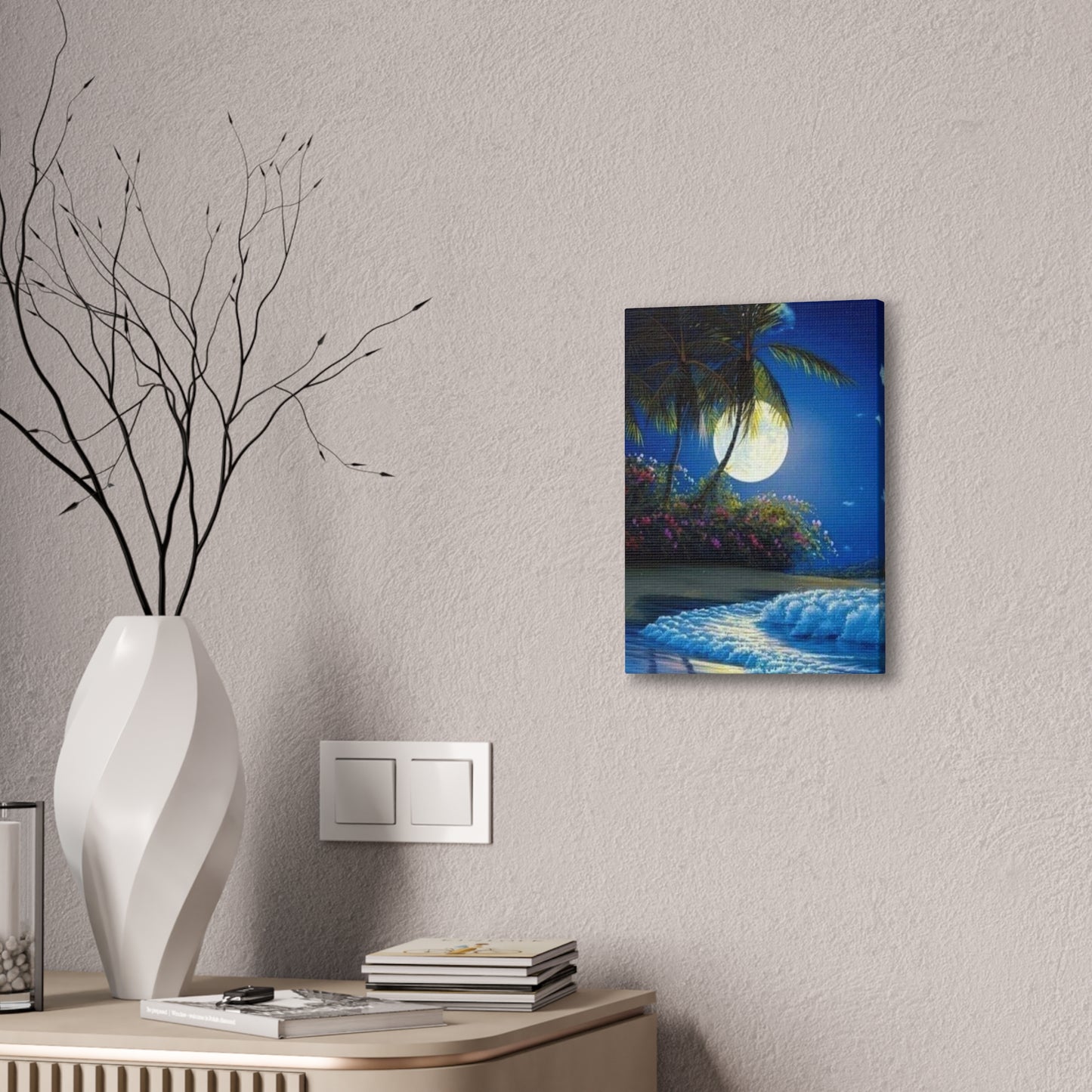 Desert Island Moon Light - Canvas Stretched, 0.75"