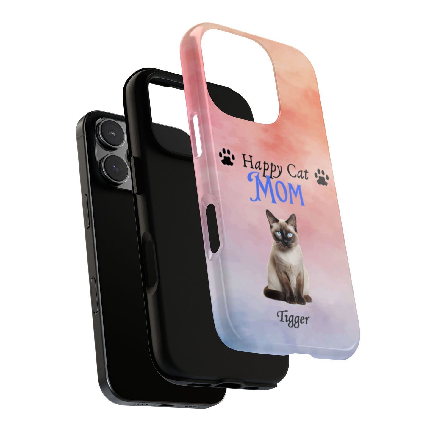 Happy Cat Mom - Personalized - Whimsical Phone Cases - Mother's Day