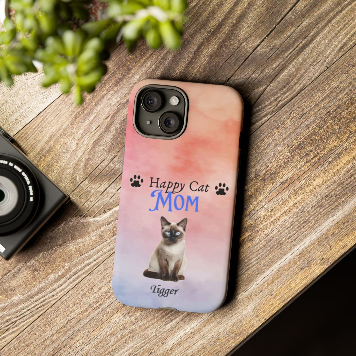 Happy Cat Mom - Personalized - Whimsical Phone Cases - Mother's Day