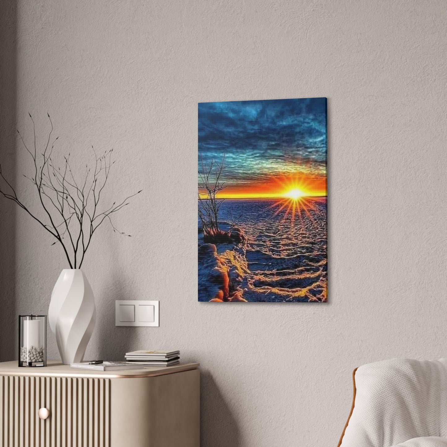 Sunrise on the Ocean - Canvas Stretched, 0.75"