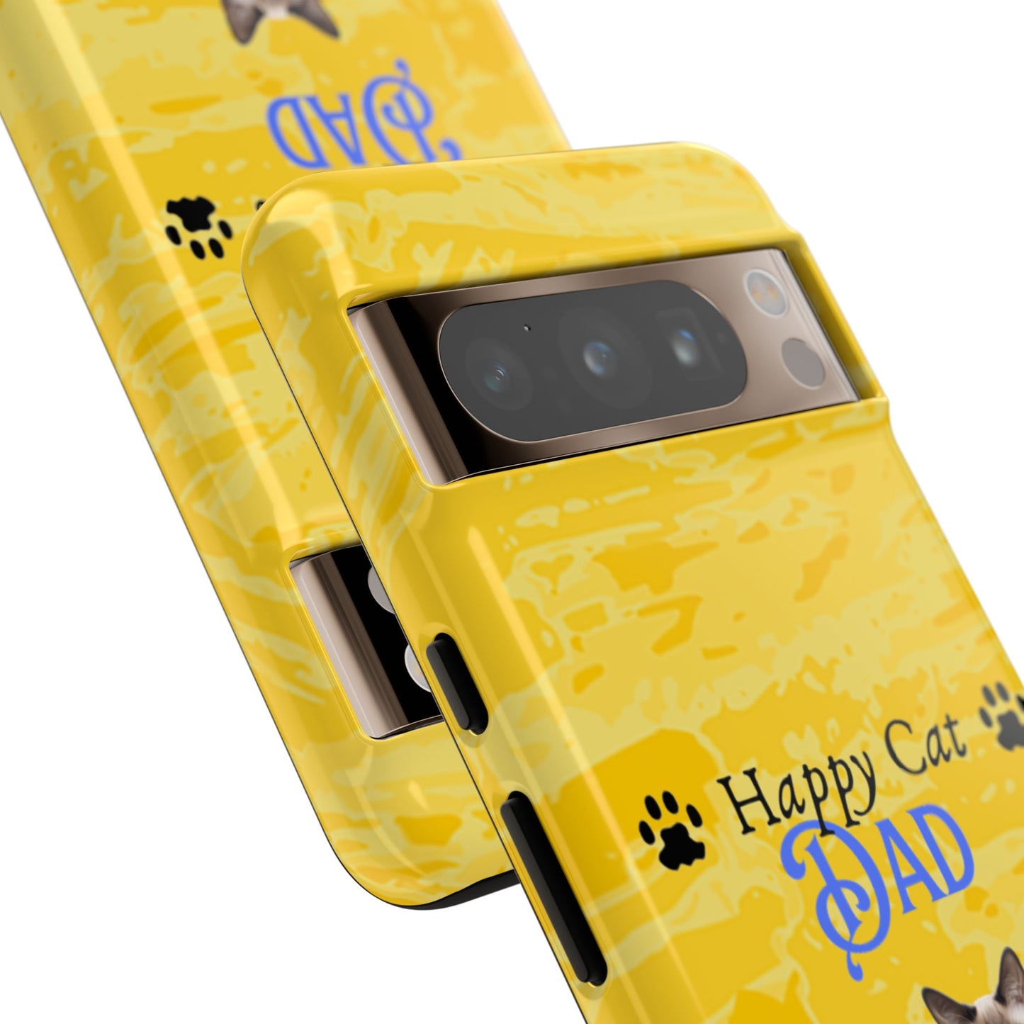 Happy Cat Dad - Personalized - Whimsical Phone Cases - Father's Day