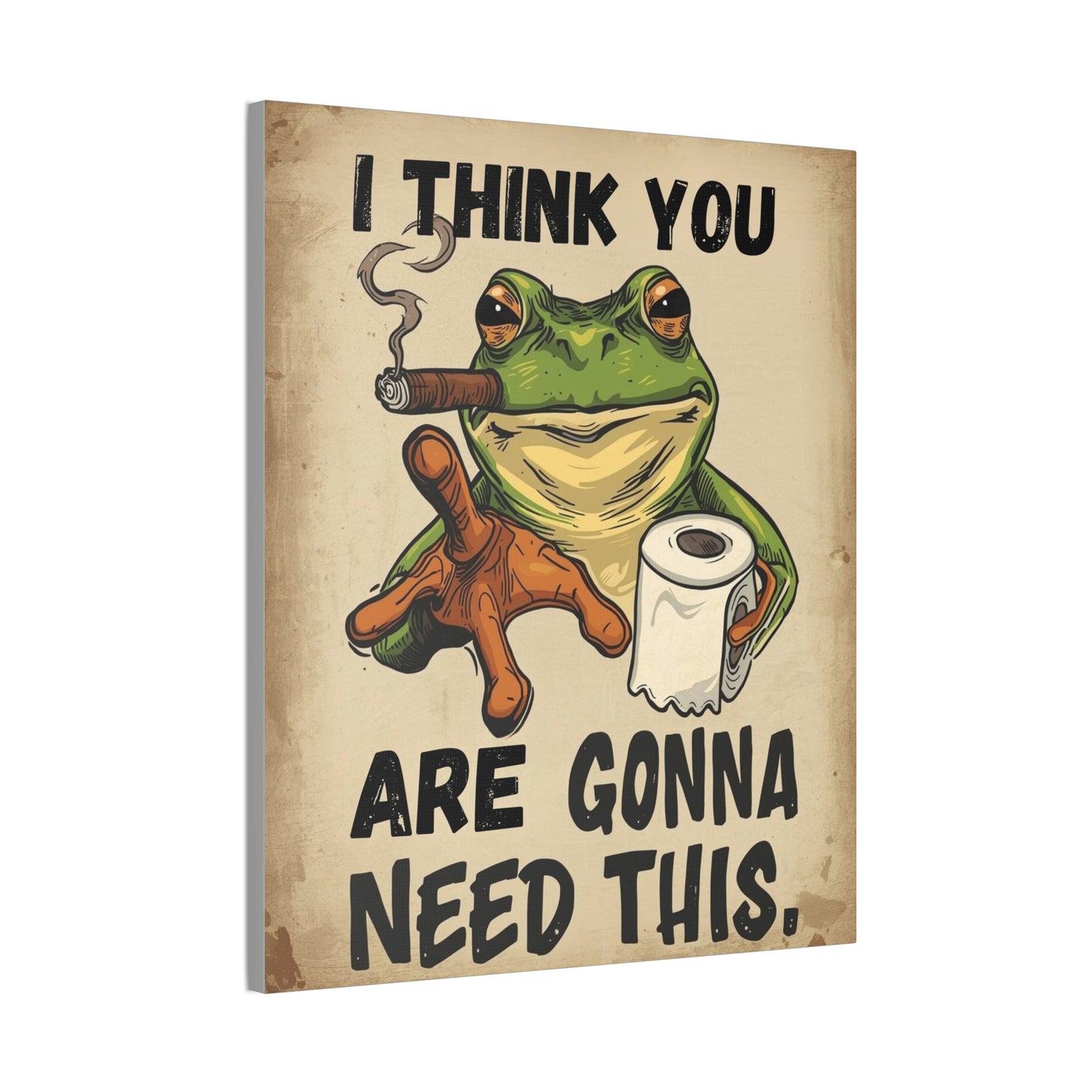 Frog - Canvas Stretched, 0.75" - 2026 Wall Art - Bathroom Humor