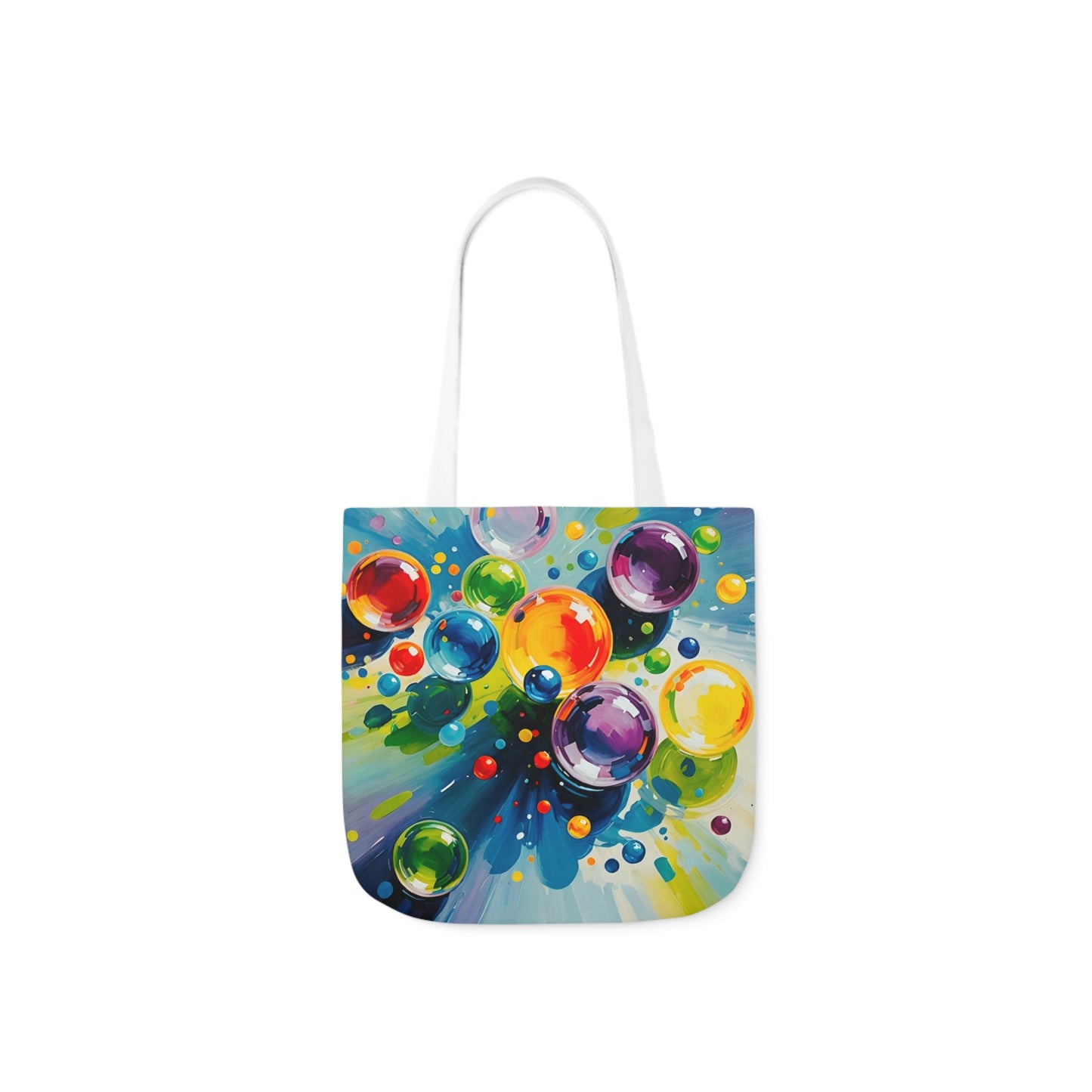 Colored Balls - Canvas Tote Bag, 5-Color Straps