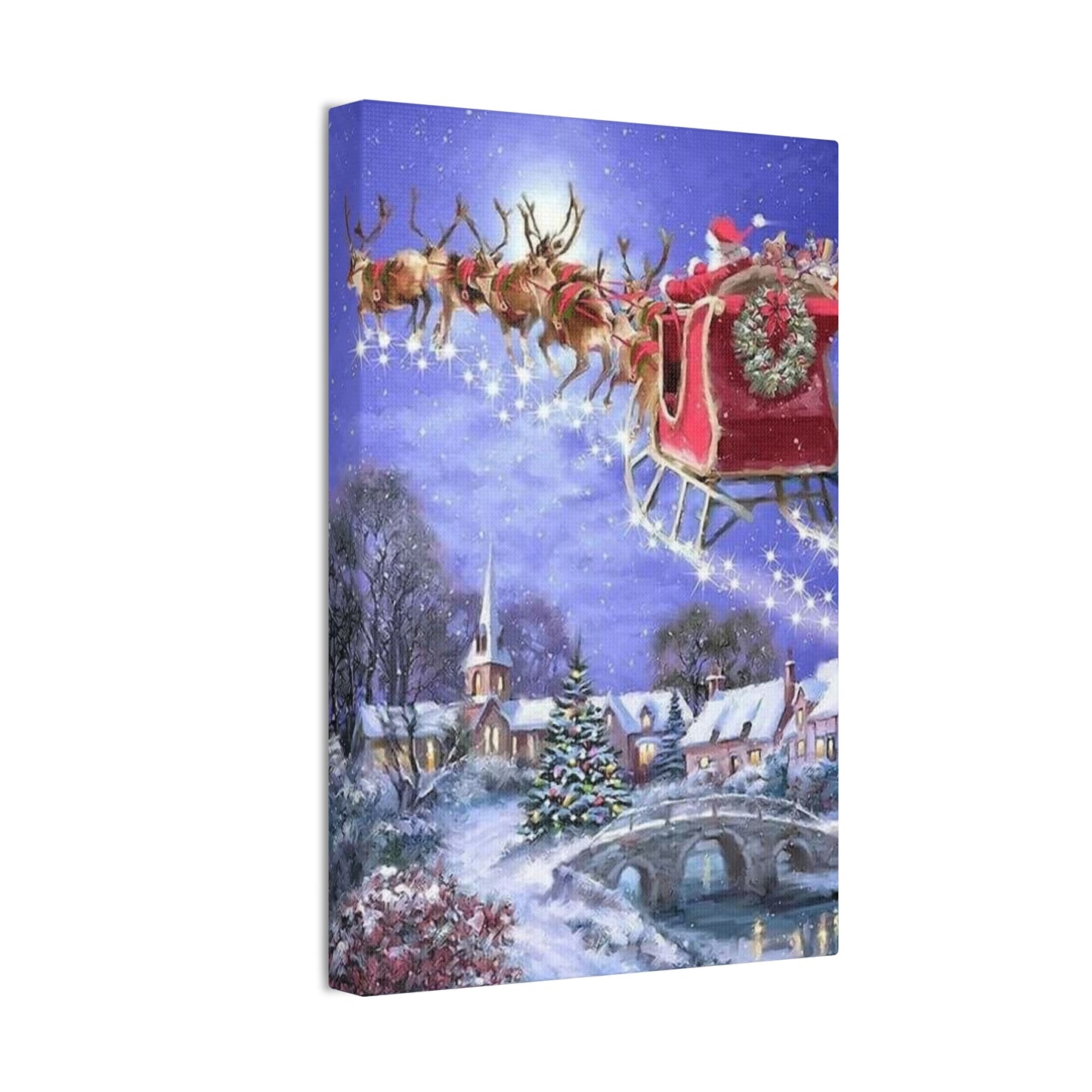 Santa's Coming - Canvas Stretched, 0.75" Christmas