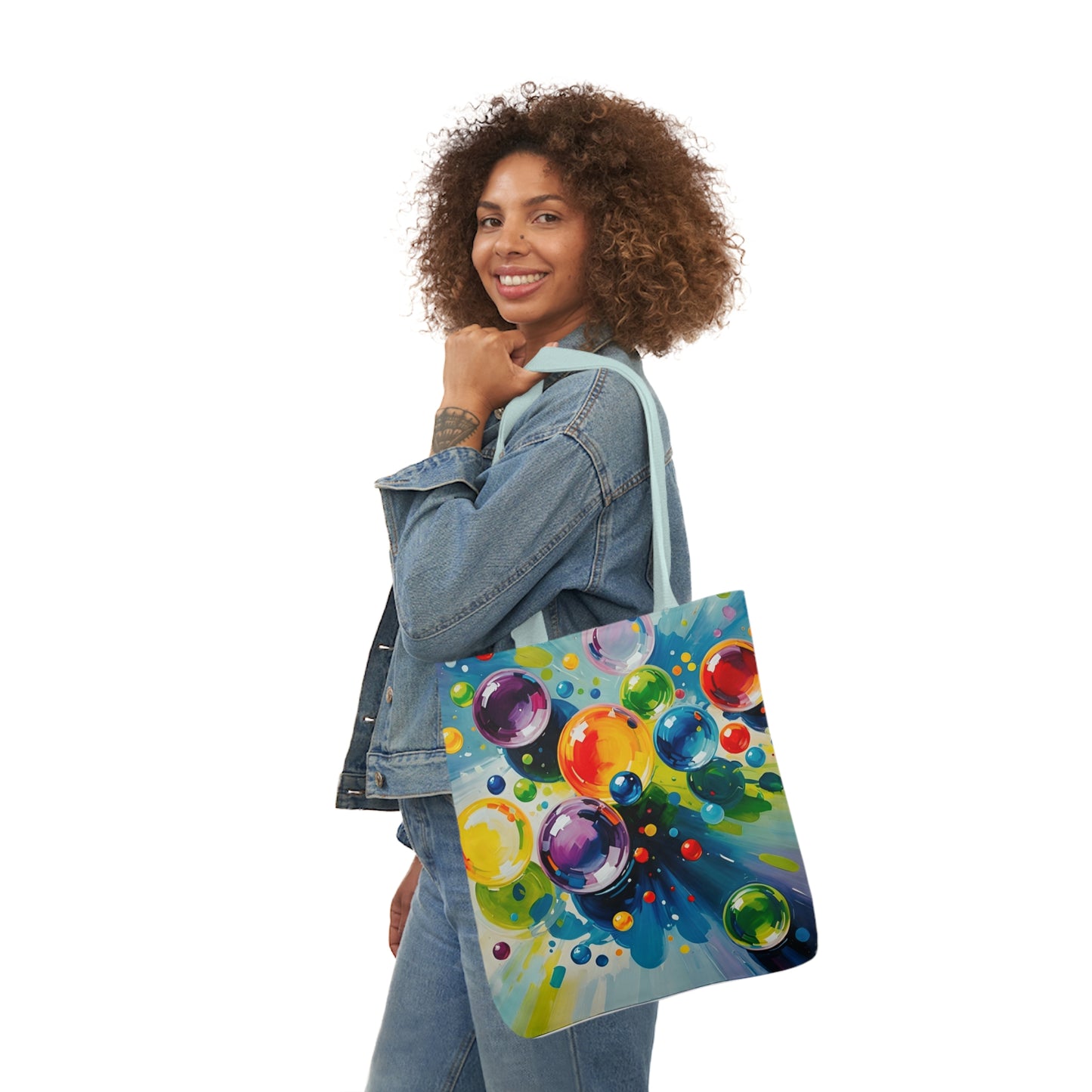 Colored Balls - Canvas Tote Bag, 5-Color Straps