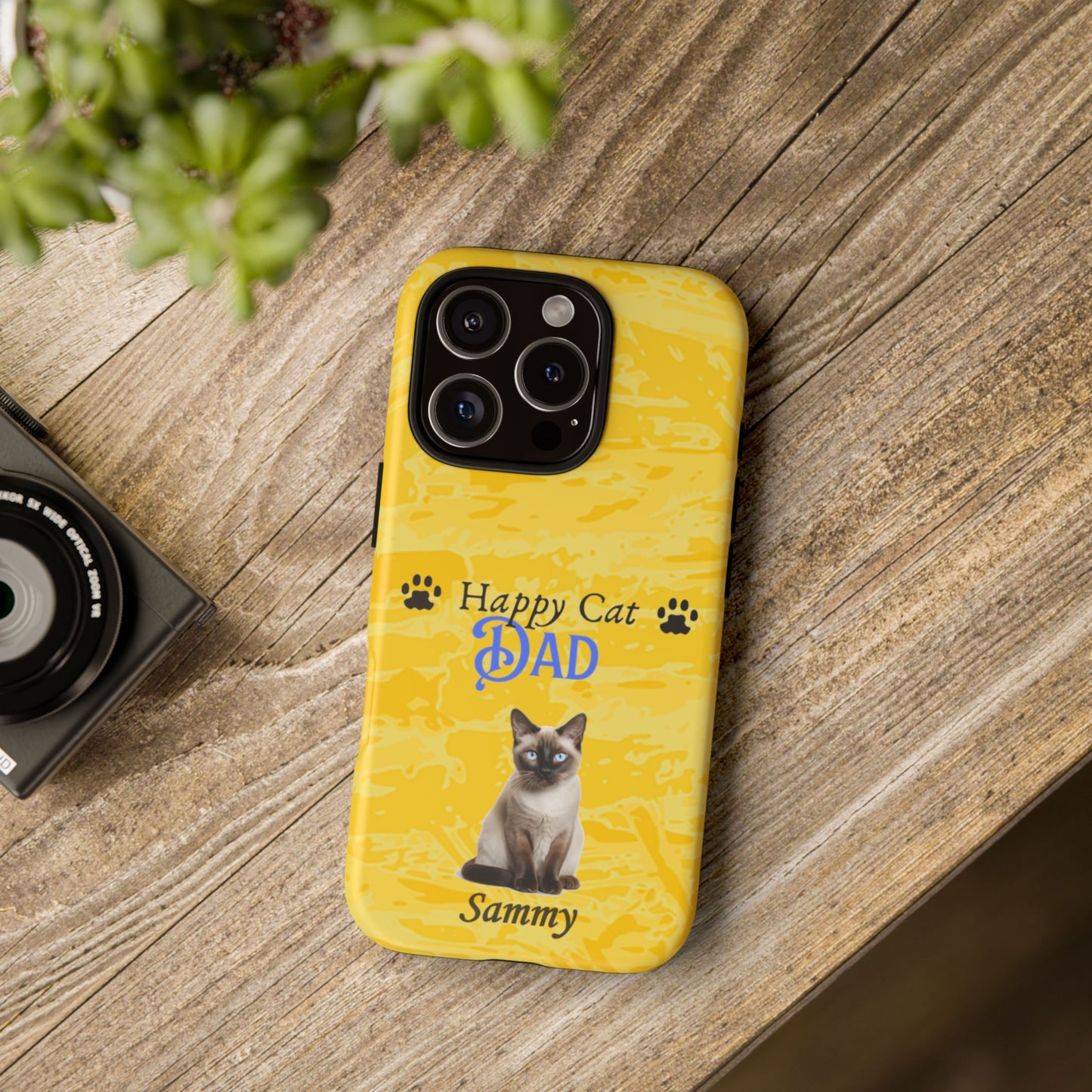 Happy Cat Dad - Personalized - Whimsical Phone Cases - Father's Day