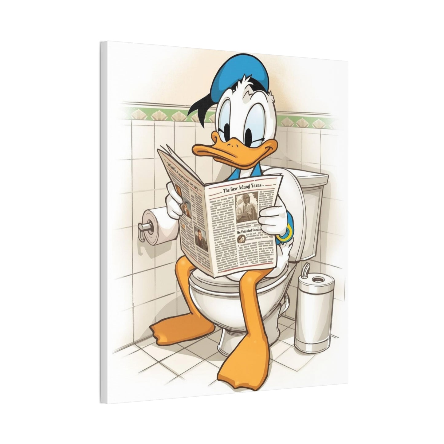 Duck in the Library - Canvas Stretched, 0.75 - Wall Art 2026 - Bathroom Humor"