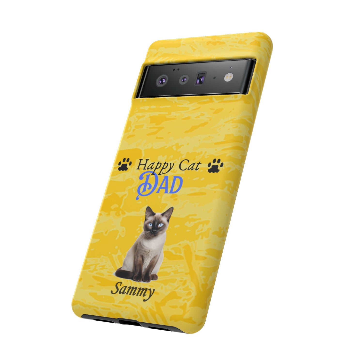 Happy Cat Dad - Personalized - Whimsical Phone Cases - Father's Day