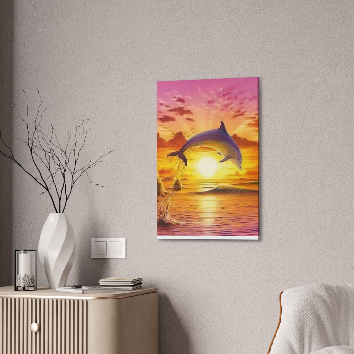 Dolphin - Canvas Stretched, 0.75"