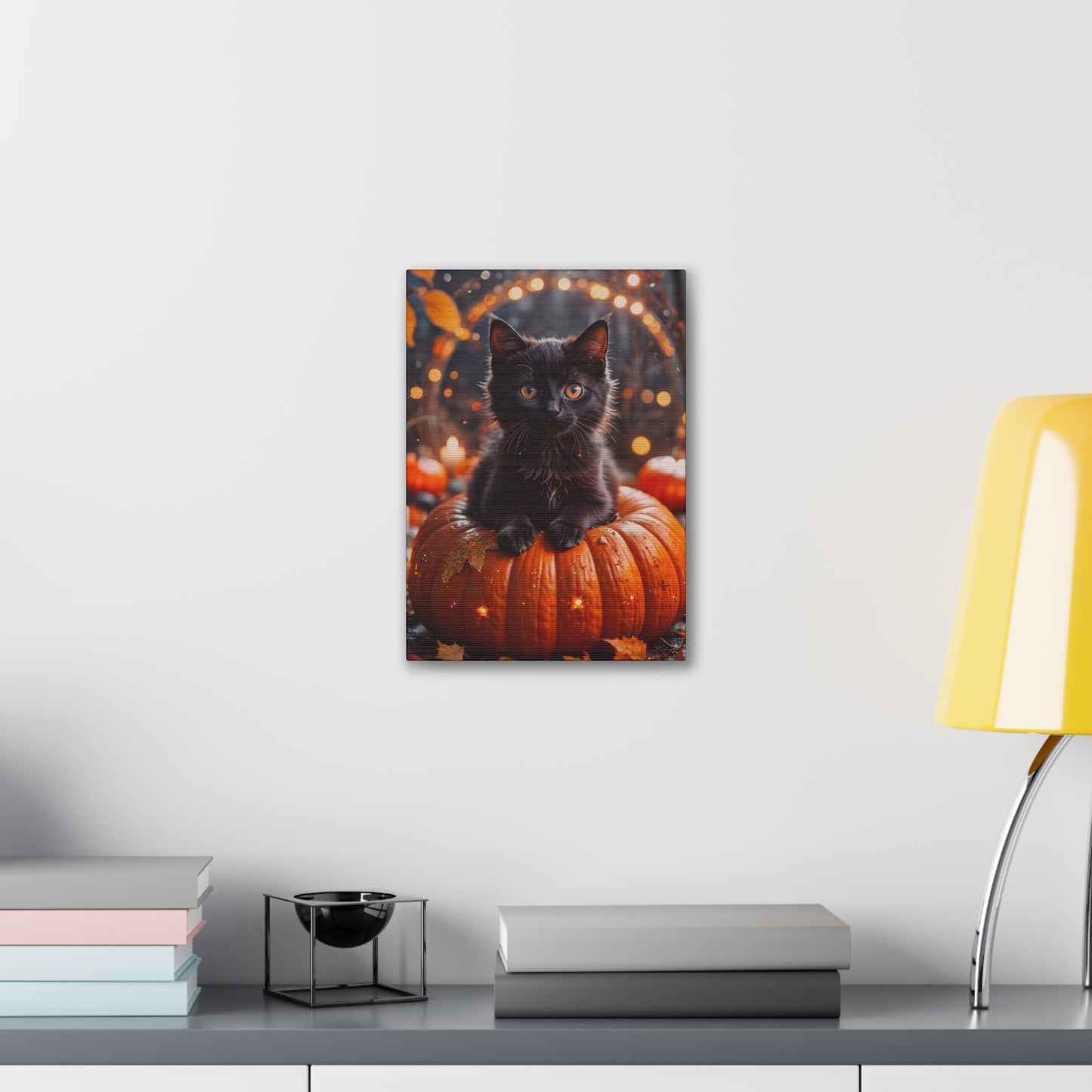 Kitty in Pumkin - Canvas Stretched, 0.75" - Halloween