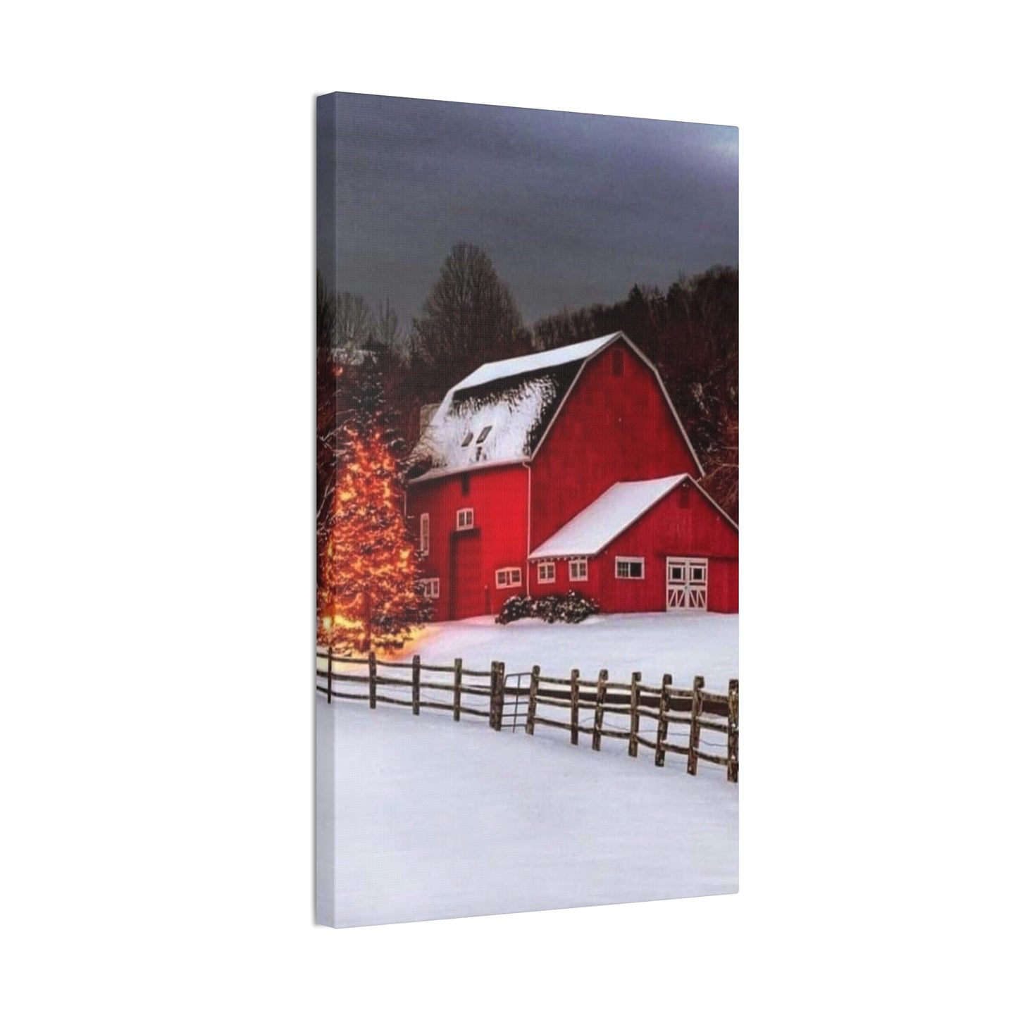 Barn in Winter - Canvas Stretched, 0.75"