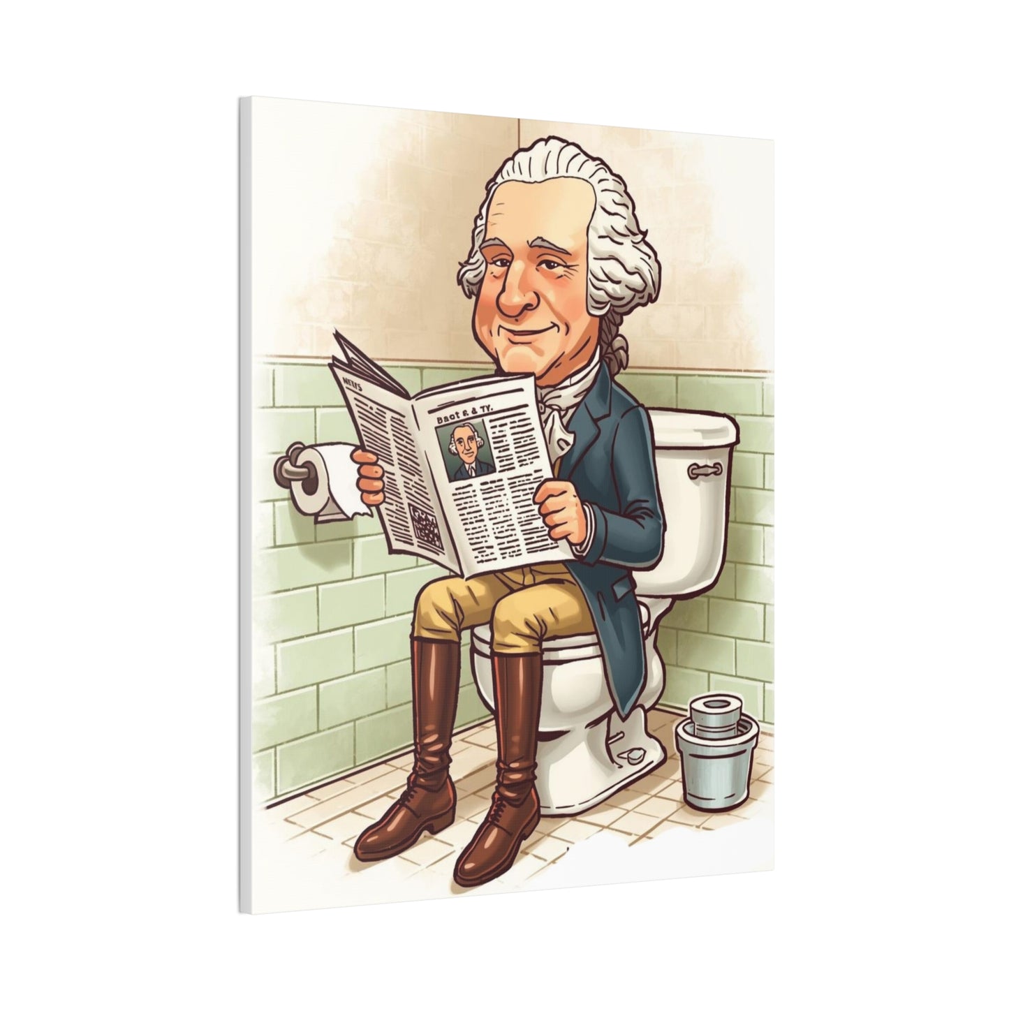 George on the pot - Canvas Stretched, 0.75" - Wall Art 2026 - Bathroom Humor