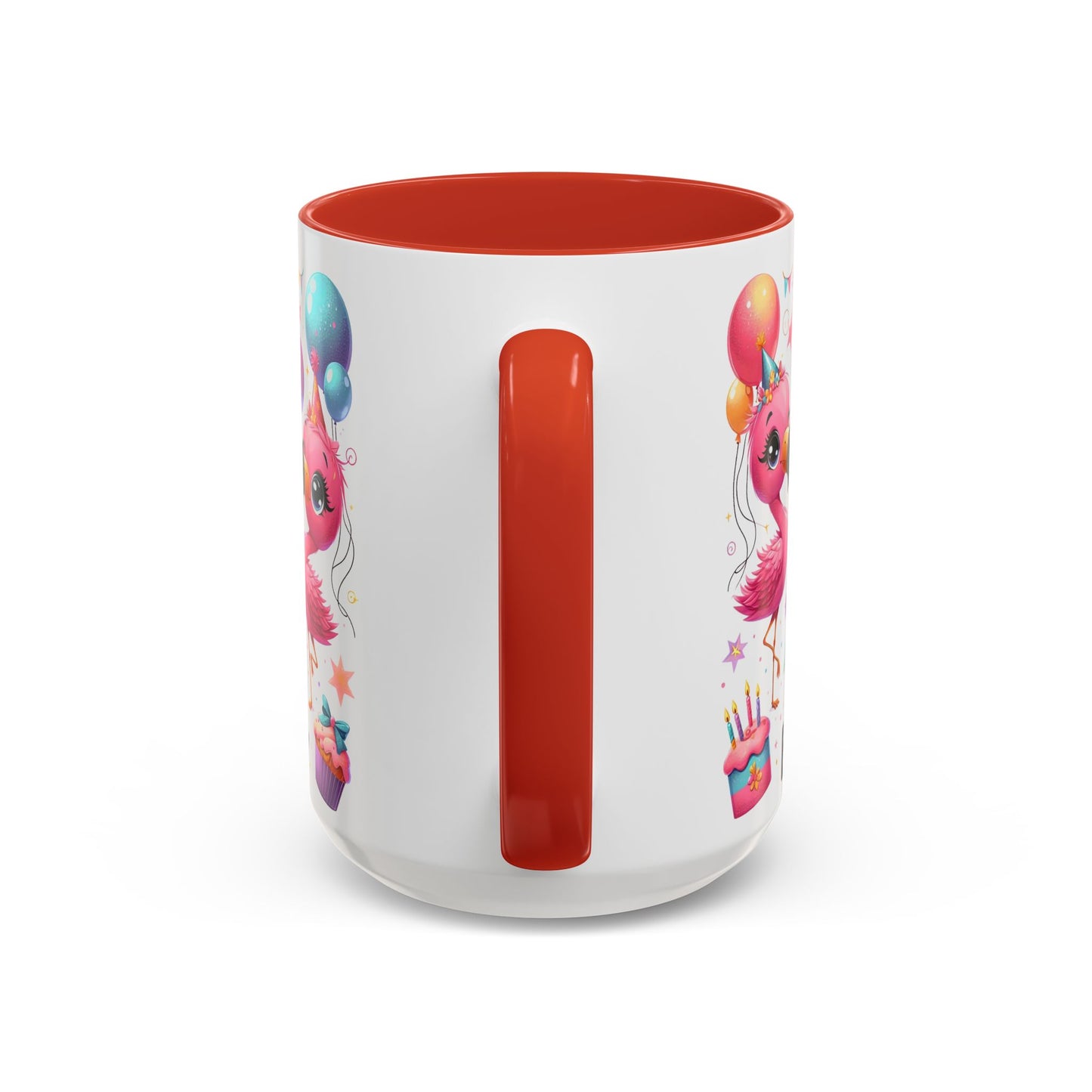 Happy Flamingo Birthday - Accent Coffee Mug (11, 15oz)